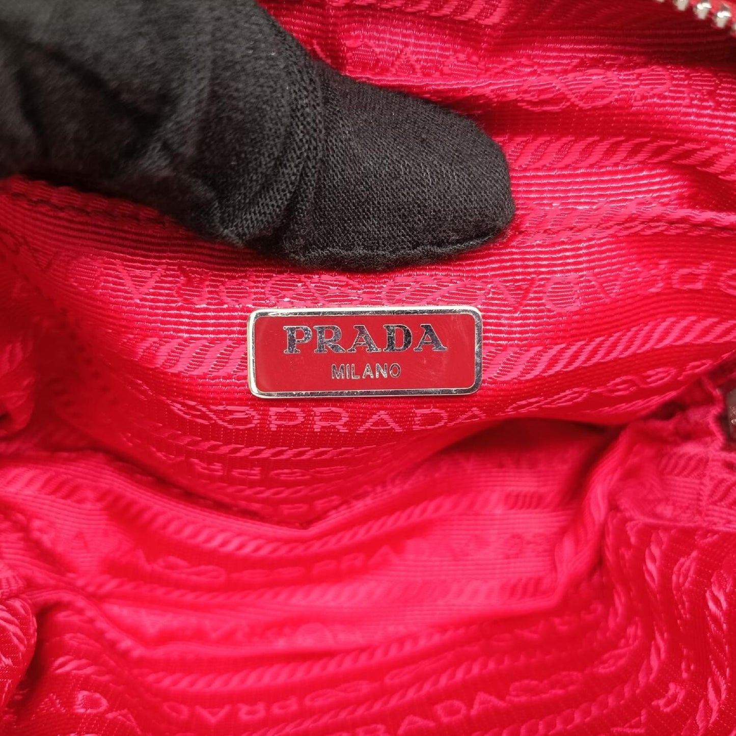 PRADA Gathered Mini Red Leather Shoulder Bag 1BH11253