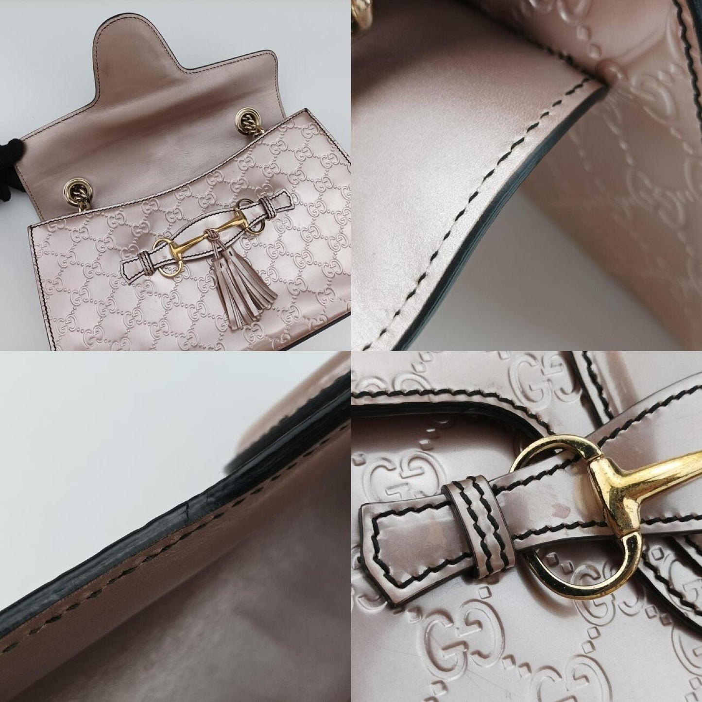 GUCCI Emily Pink Patent 295402B015057552 Shoulder Bag