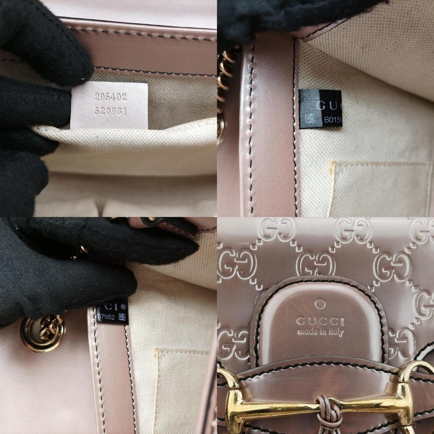 GUCCI Emily Pink Patent 295402B015057552 Shoulder Bag