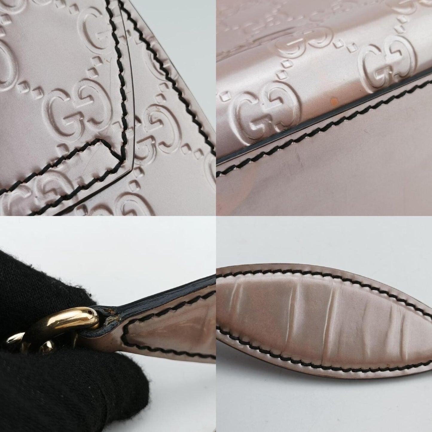 GUCCI Emily Pink Patent 295402B015057552 Shoulder Bag