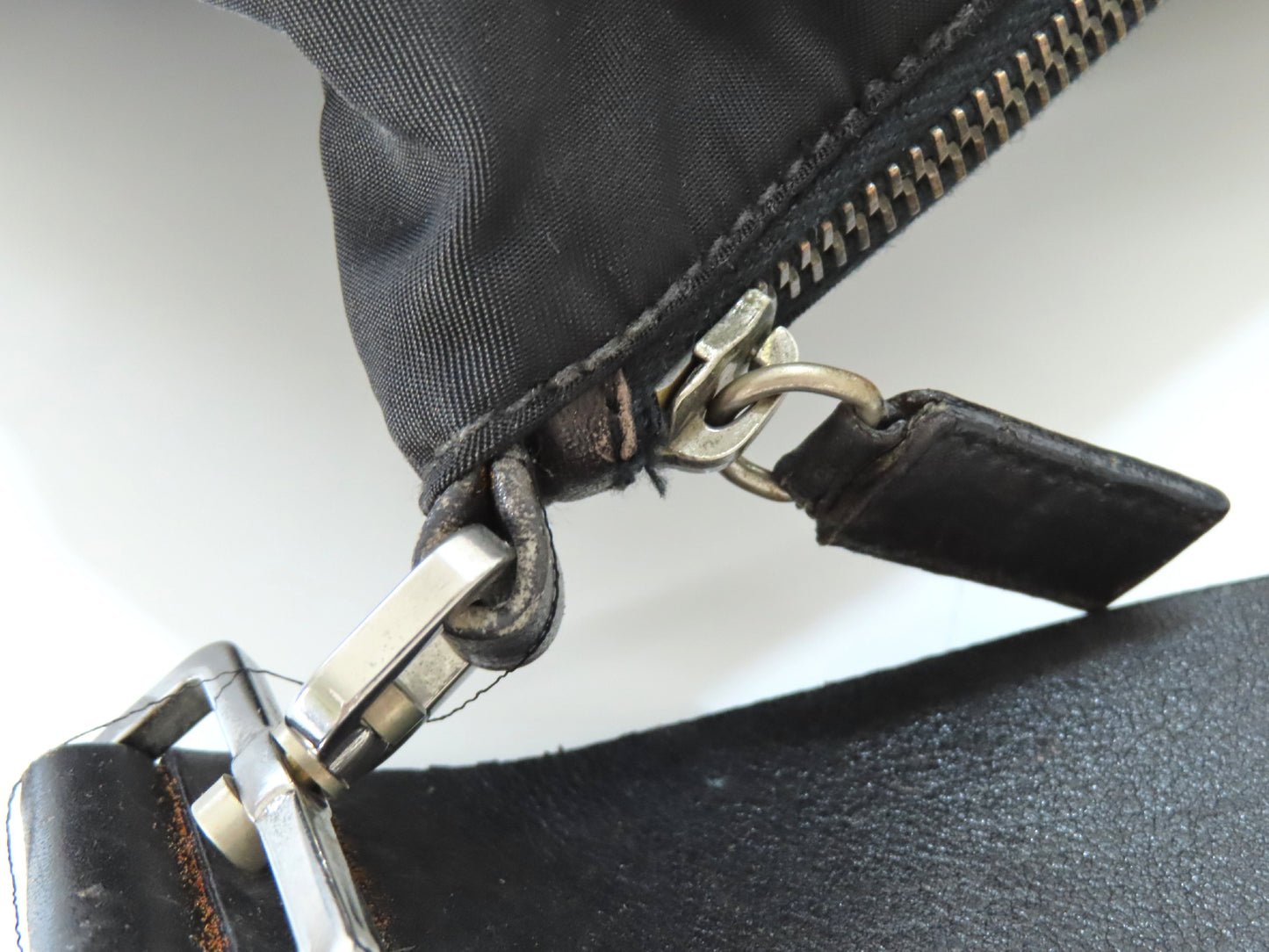 PRADA Nylon Tessuto x Leather Shoulder Bag Shoulder Bag