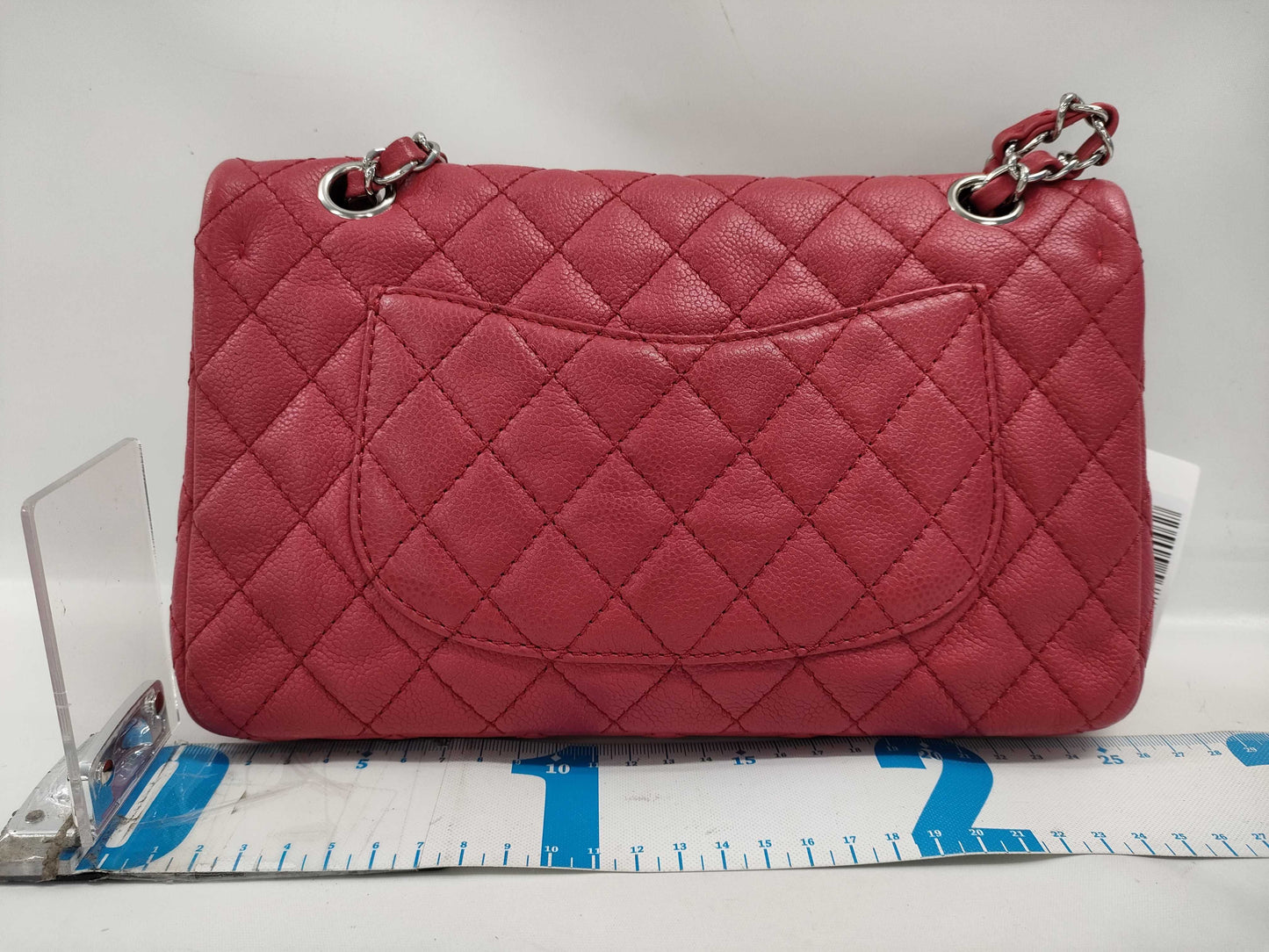 CHANEL Matelasse Chain Shoulder Bag in Red Caviar Leather