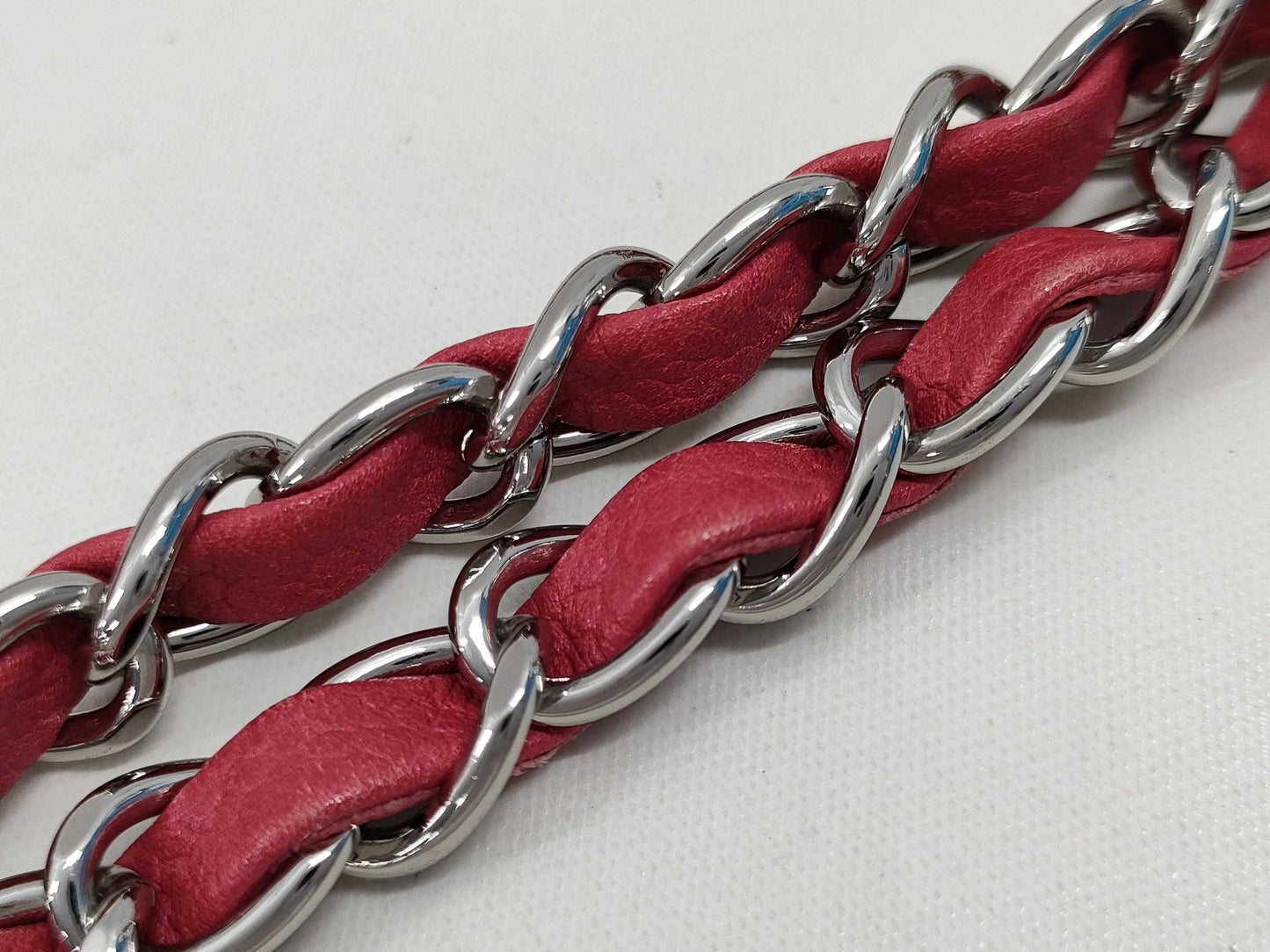 CHANEL Matelasse Chain Shoulder Bag in Red Caviar Leather