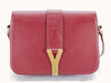 SAINT LAURENT Y-Line Red Leather Shoulder Bag