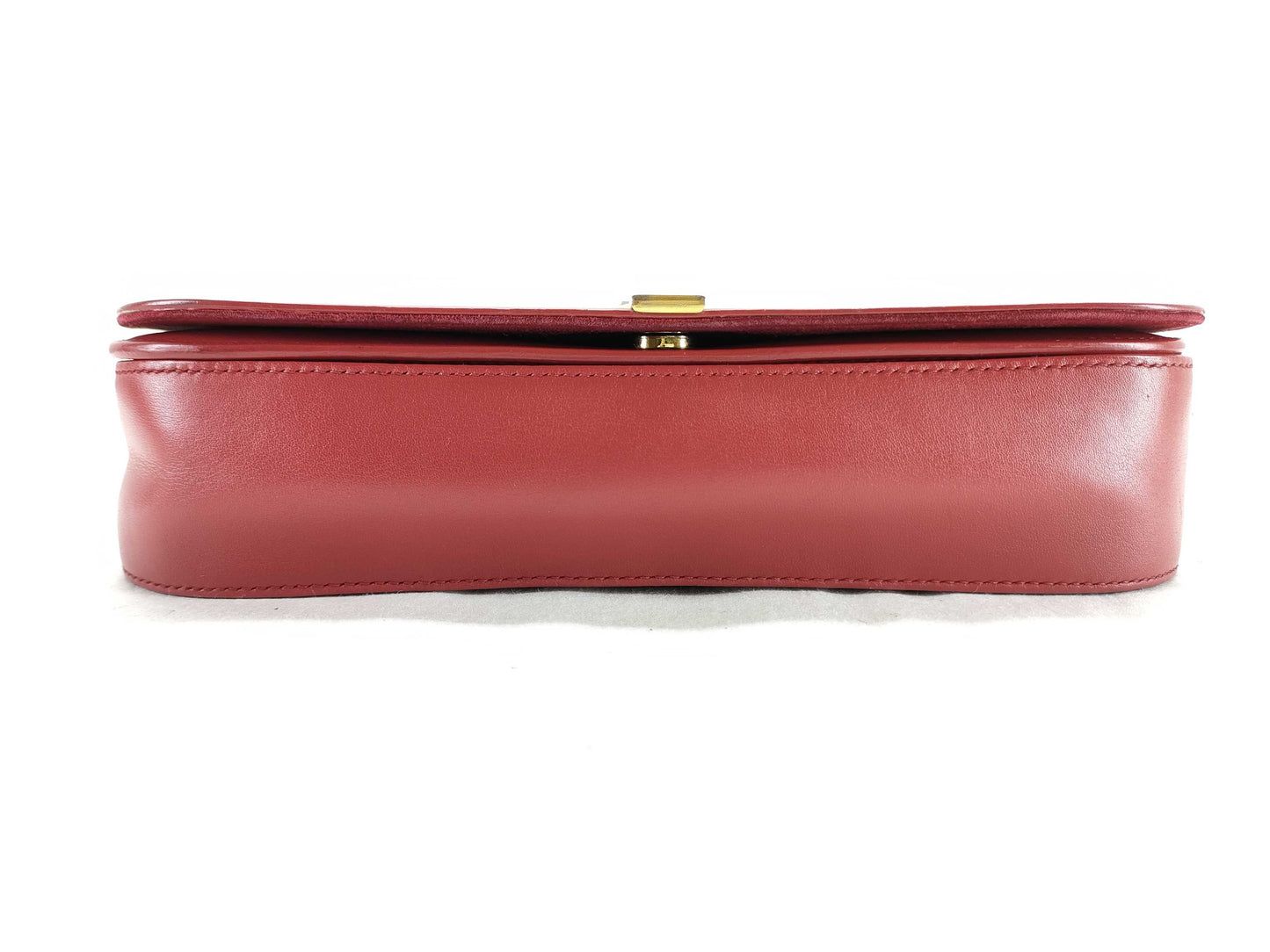 SAINT LAURENT Y-Line Red Leather Shoulder Bag