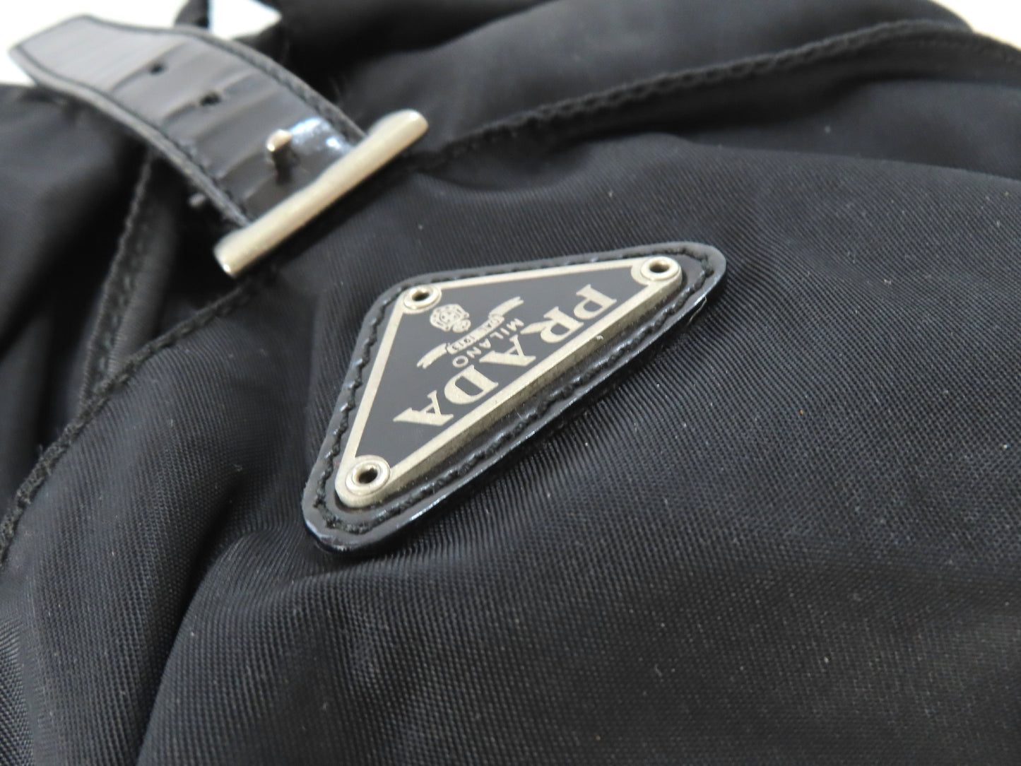 PRADA Nylon PRADA Tessuto Nylon and Leather Drawstring Backpack Backpack Daypack Backpack