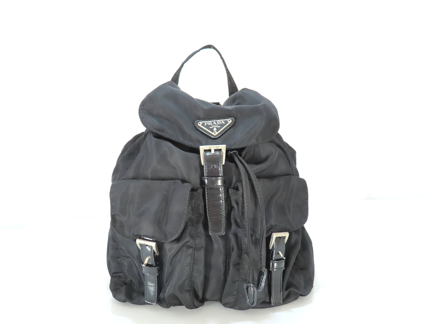 PRADA Nylon PRADA Tessuto Nylon and Leather Drawstring Backpack Backpack Daypack Backpack