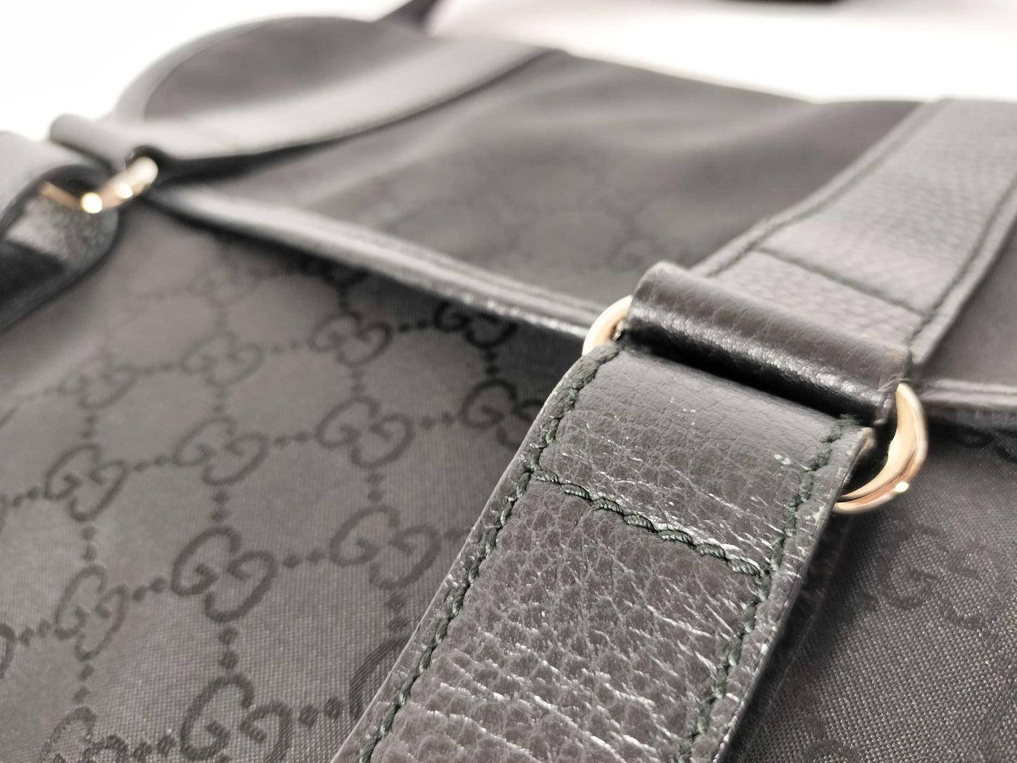 GUCCI GG Canvas Messenger Bag, Black, 374423, Shoulder Bag