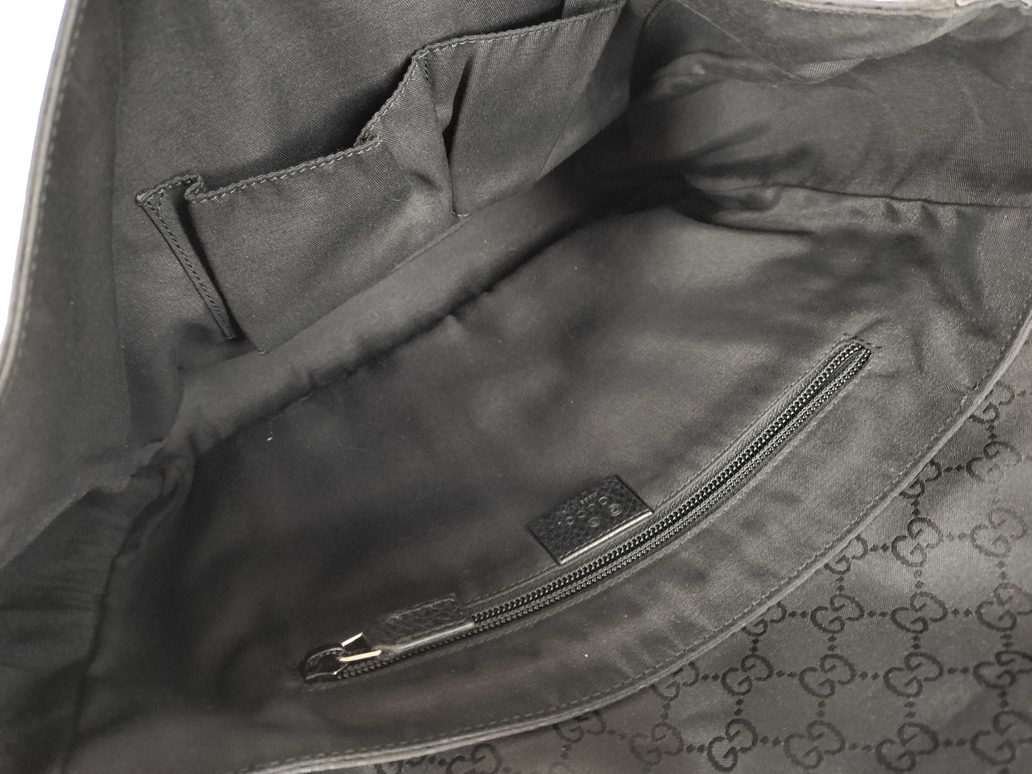 GUCCI GG Canvas Messenger Bag, Black, 374423, Shoulder Bag