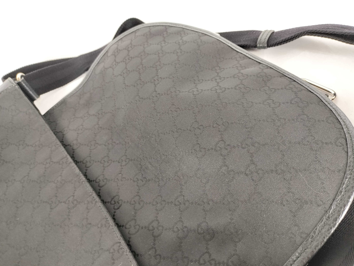 GUCCI GG Canvas Messenger Bag, Black, 374423, Shoulder Bag
