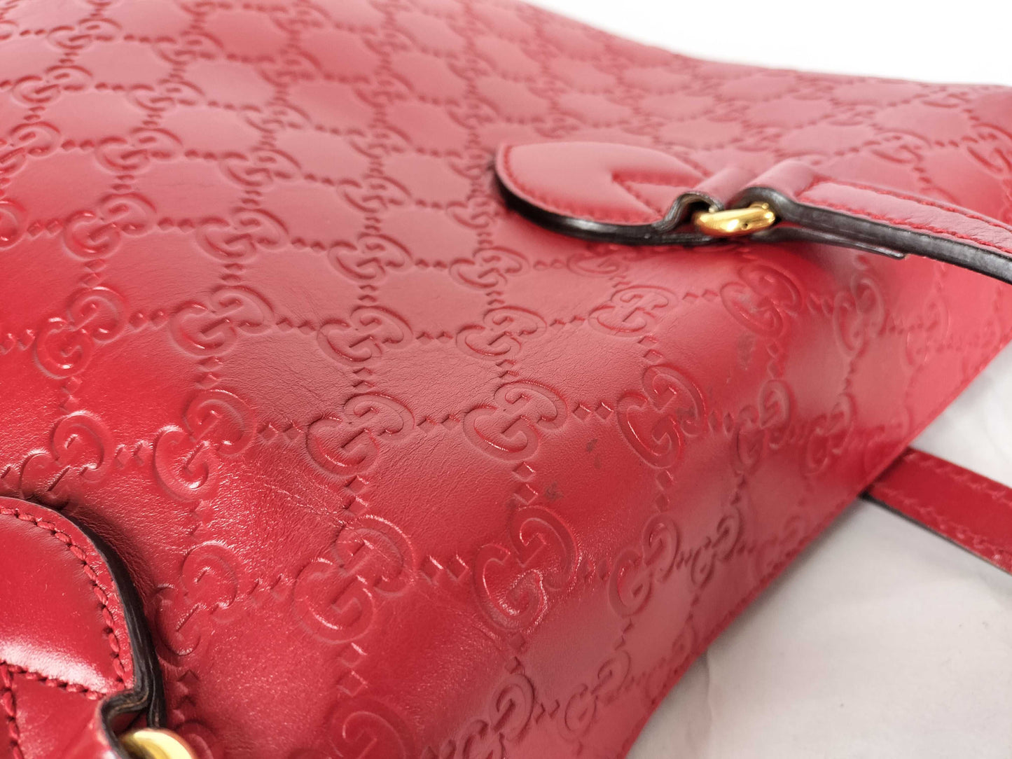 GUCCI Guccissima 2-Way Handbag Red 428226 Handbag