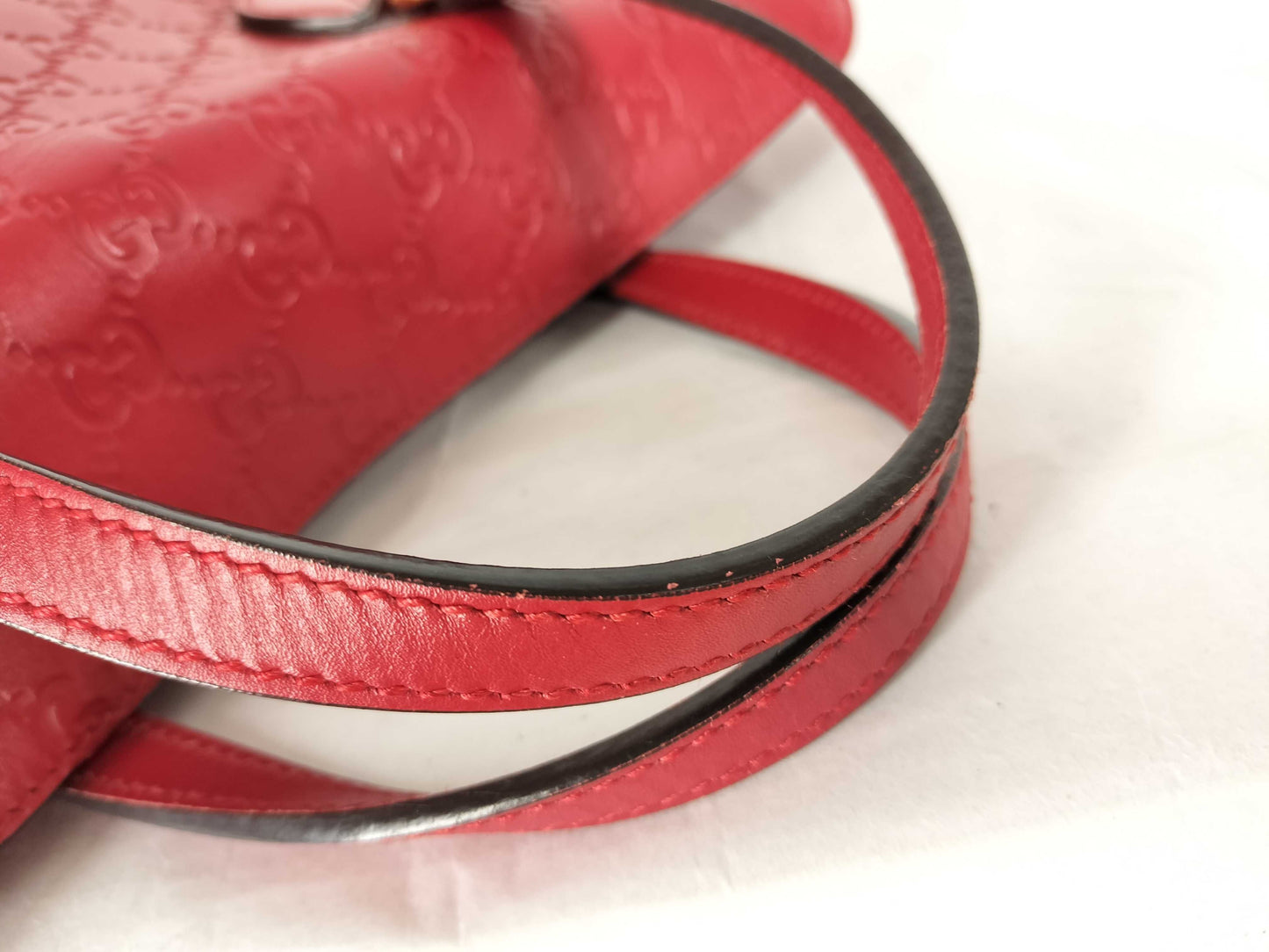 GUCCI Guccissima 2-Way Handbag Red 428226 Handbag