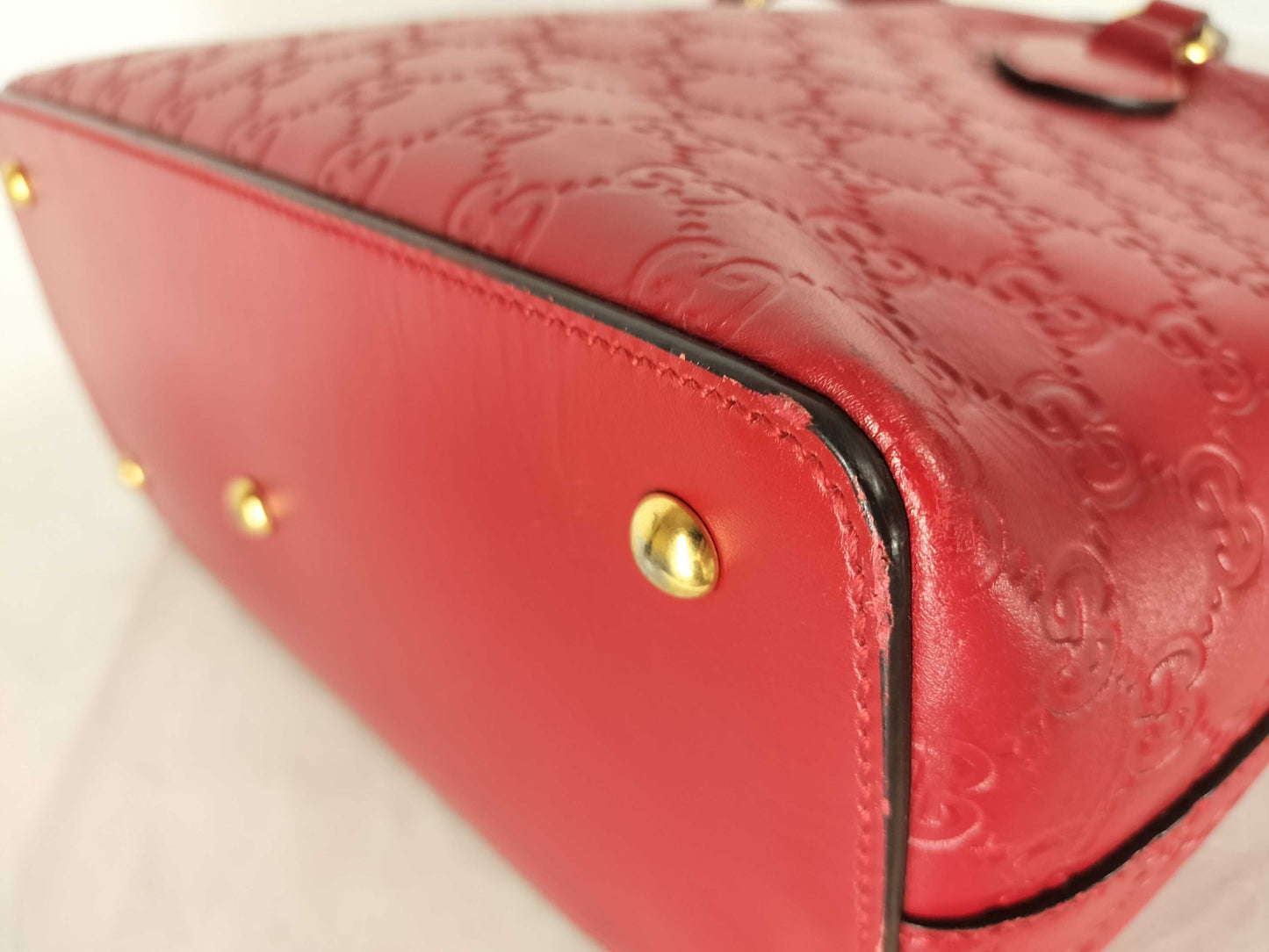 GUCCI Guccissima 2-Way Handbag Red 428226 Handbag