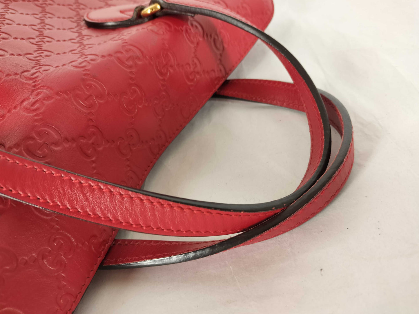 GUCCI Guccissima 2-Way Handbag Red 428226 Handbag