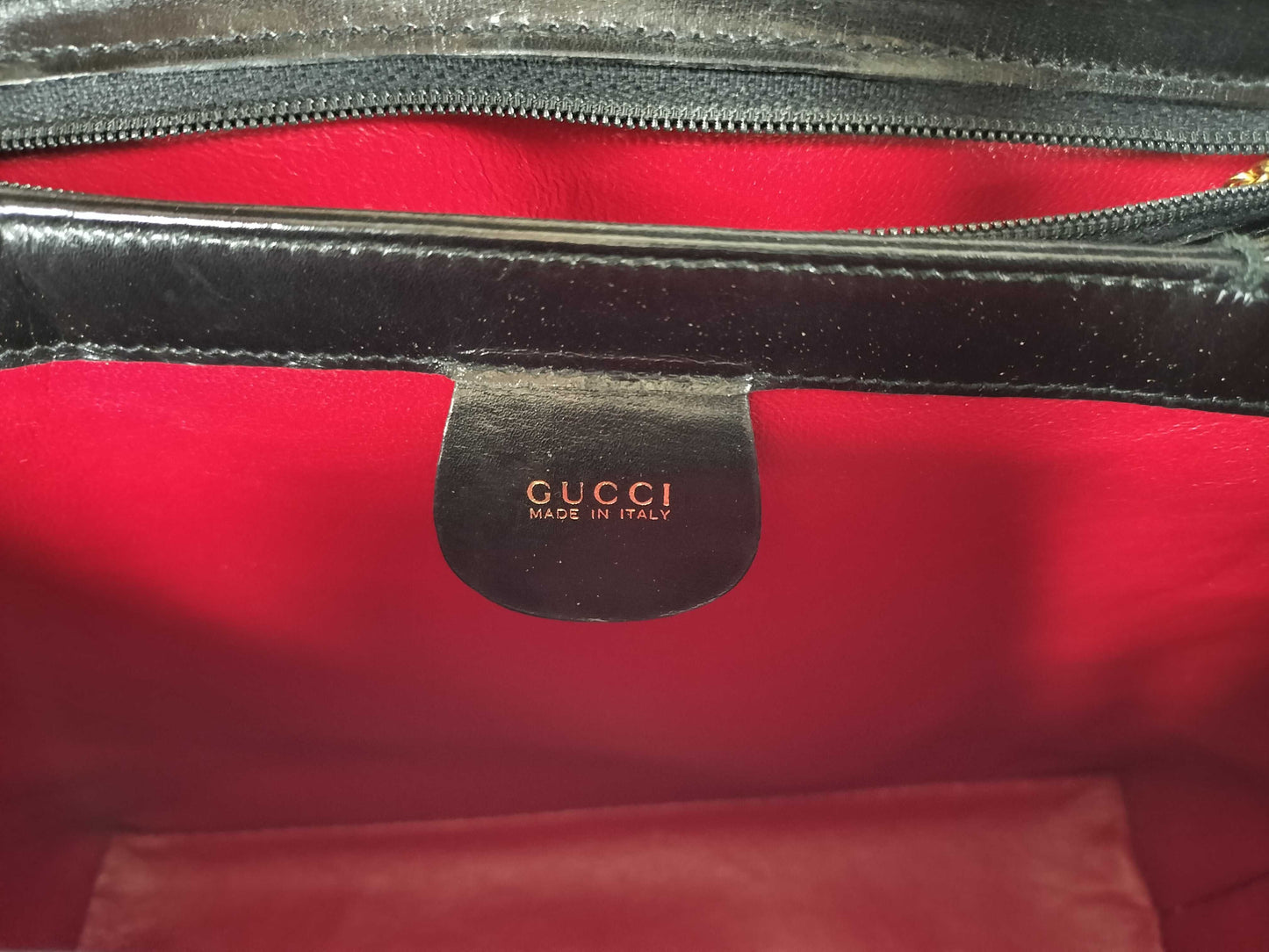 GUCCI Bamboo 2-Way Handbag Black