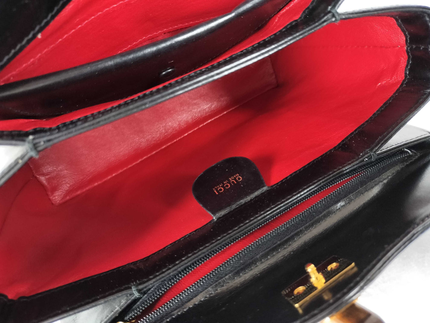 GUCCI Bamboo 2-Way Handbag Black