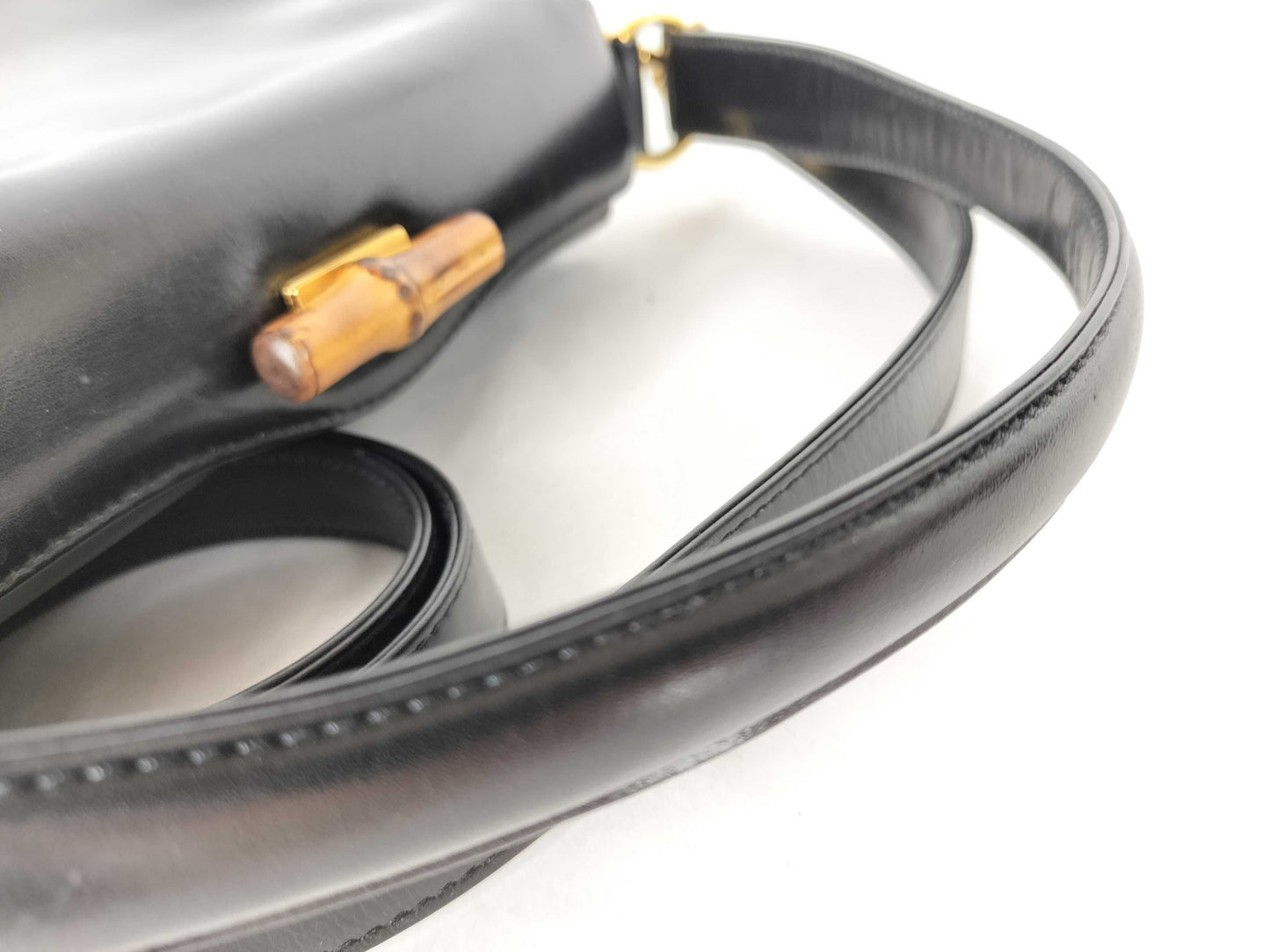 GUCCI Bamboo 2-Way Handbag Black