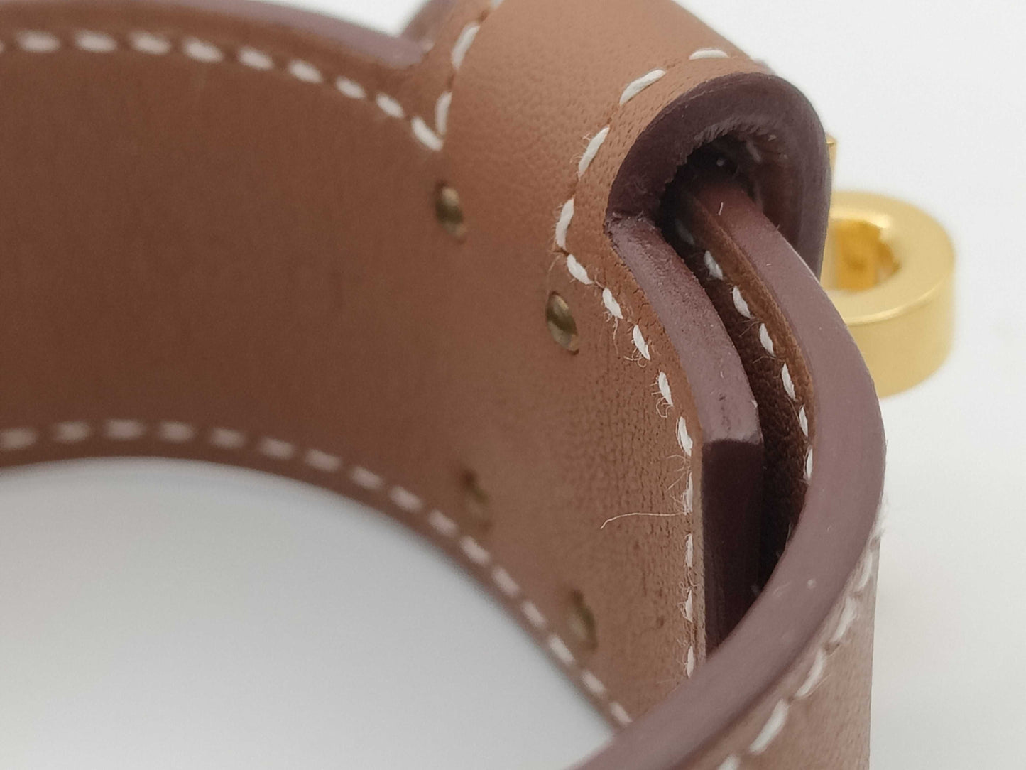 HERMES Kelly Twist PM Swift Gold U-Stamped Bracelet/Bangle