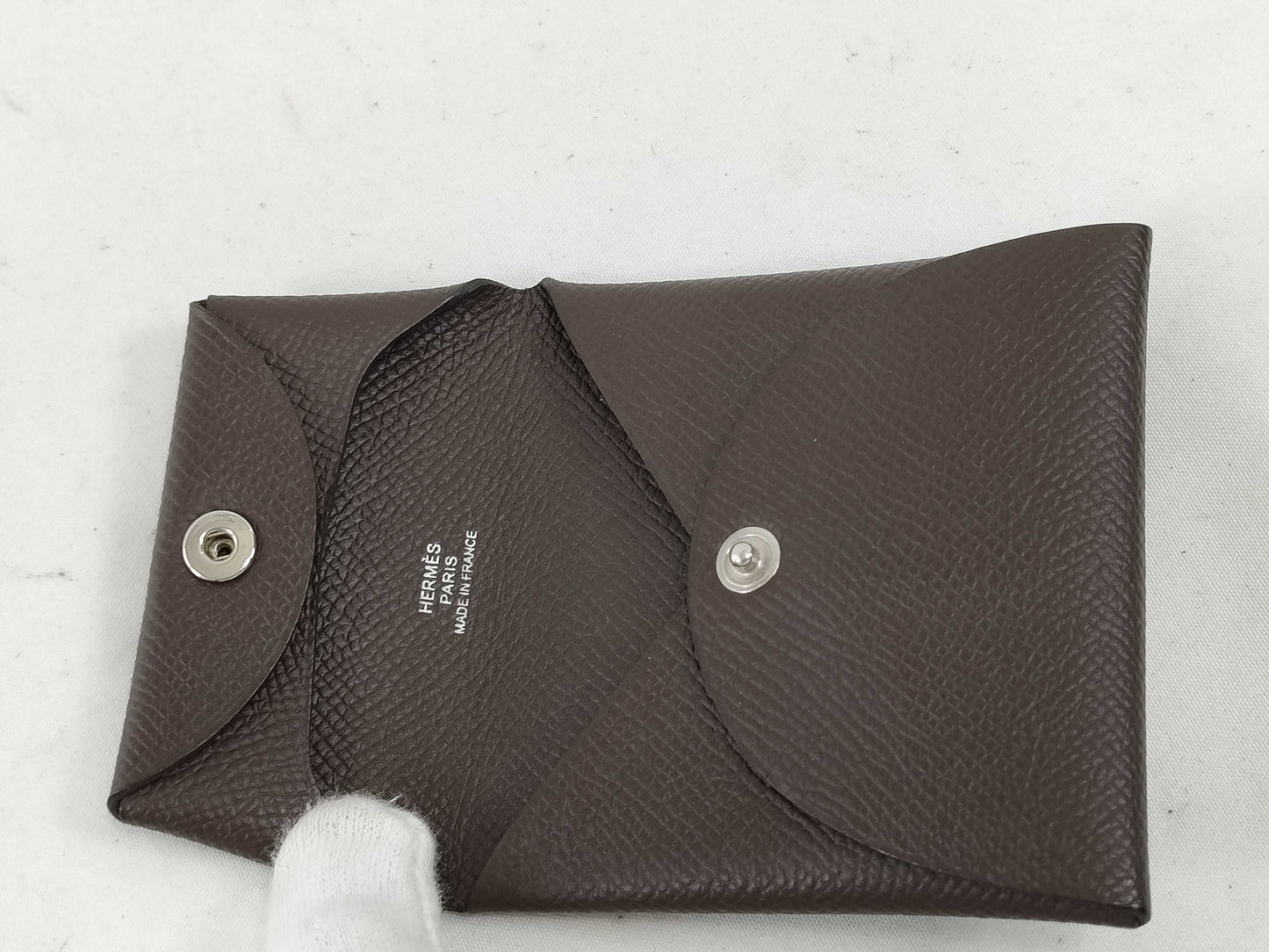 HERMES Bastia Wallet Brown D Engraved Coin Case