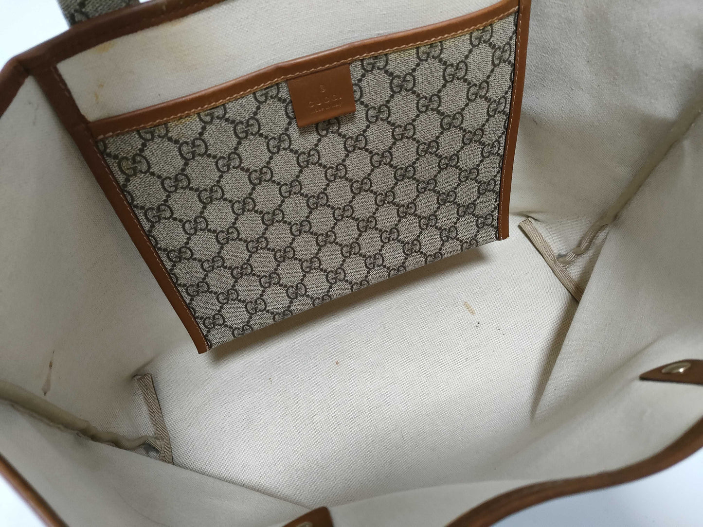 GUCCI GG Supreme GUCCI Gucci Tote Bag Handbag GG Supreme Brown Beige Tote Bag