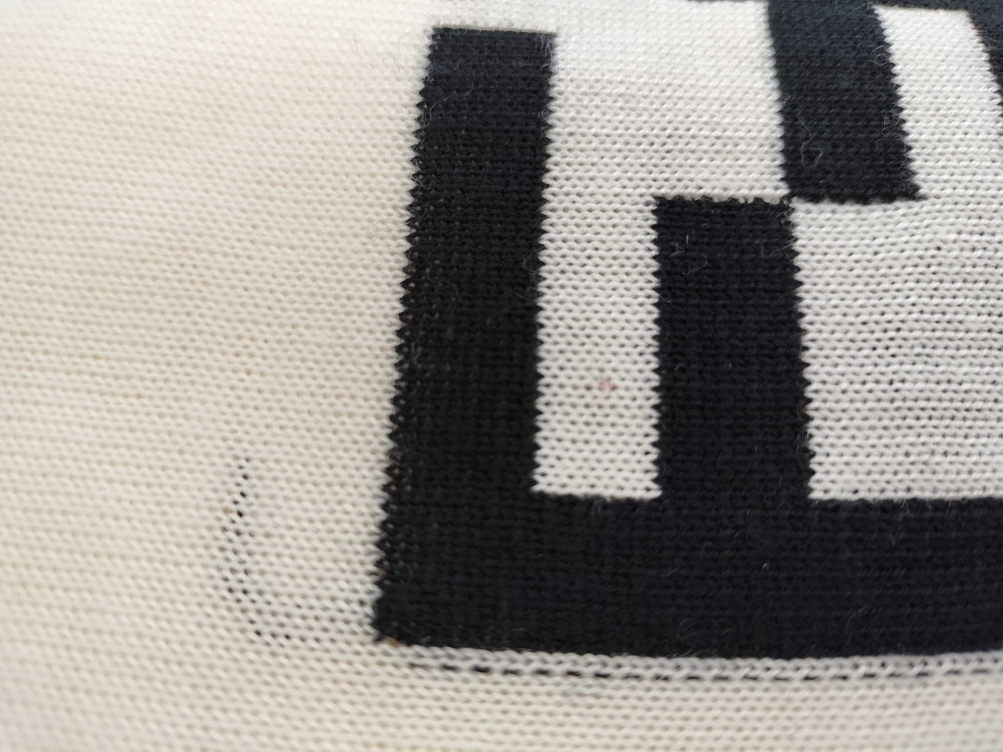 FENDI FENDI Logo Summer Knit Short Sleeve Knit Top Ivory Off-White