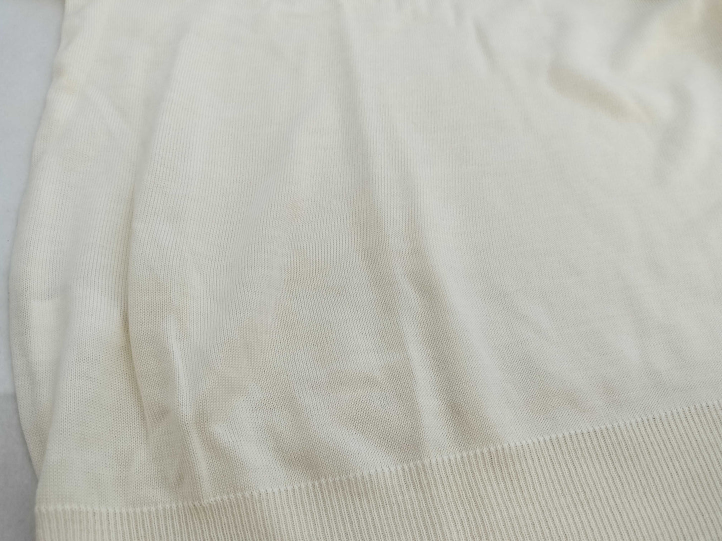 FENDI FENDI Logo Summer Knit Short Sleeve Knit Top Ivory Off-White