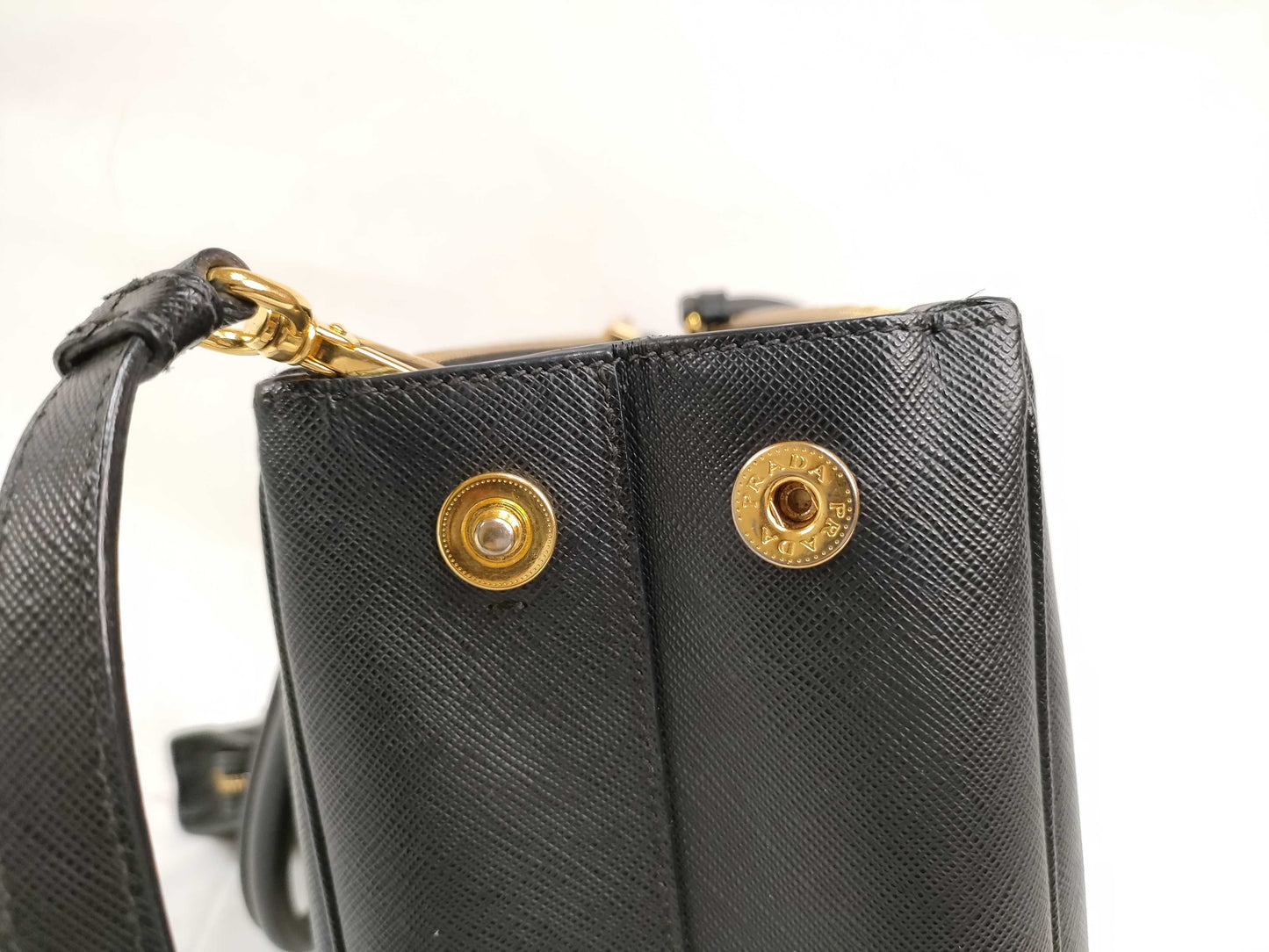 PRADA Saffiano Galleria 2-Way Tote Bag with Strap and Charm Shoulder Bag