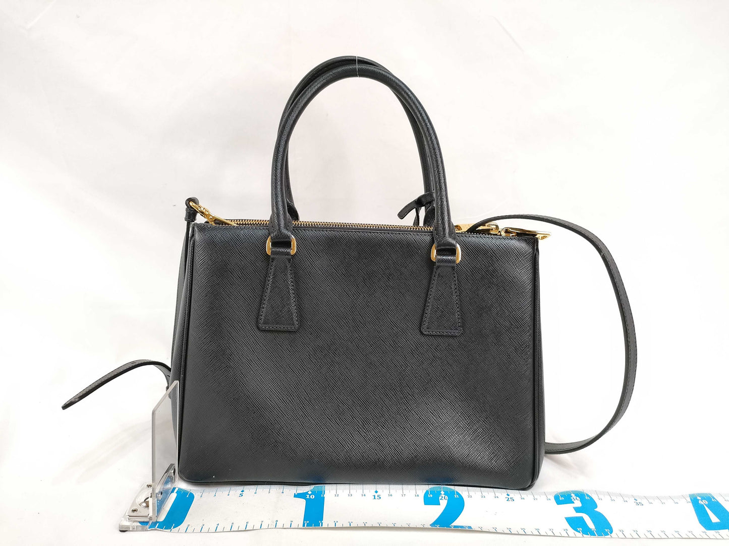 PRADA Saffiano Galleria 2-Way Tote Bag with Strap and Charm Shoulder Bag