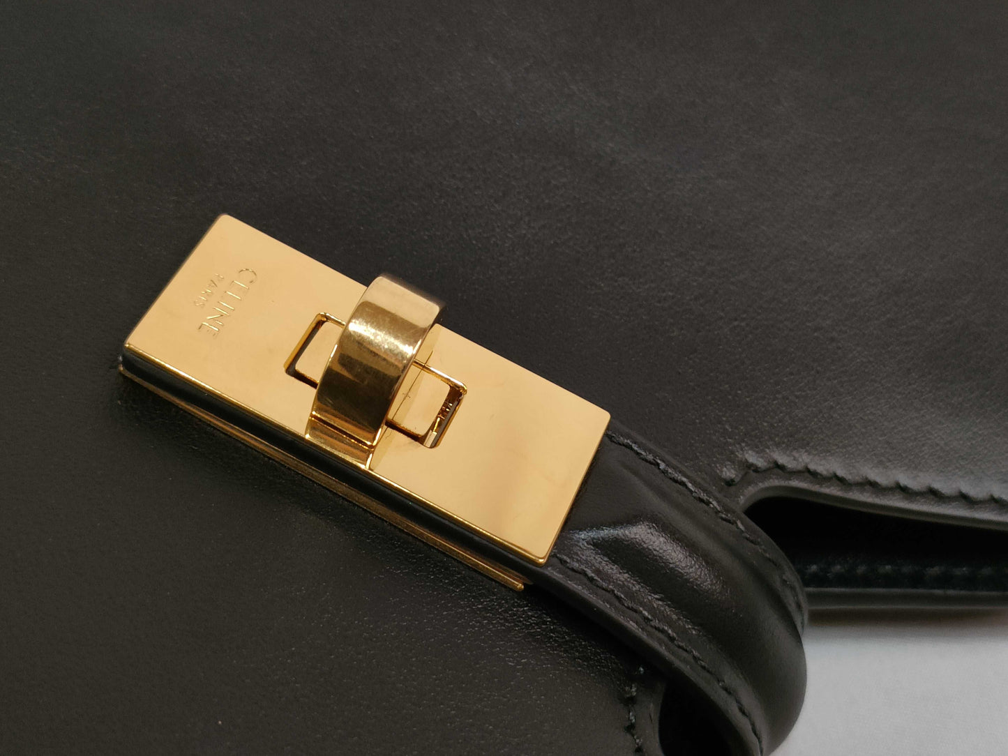 CELINE Medium Camille 16 Shoulder Bag in Black Leather