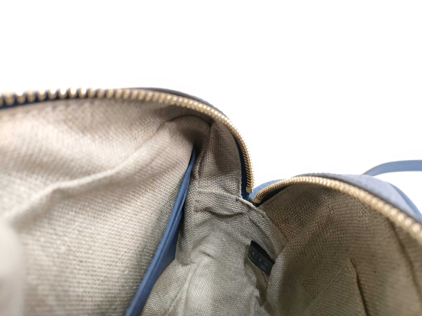 GUCCI GG Canvas Gucci 449413 GG Canvas Leather Beige Blue Shoulder Bag