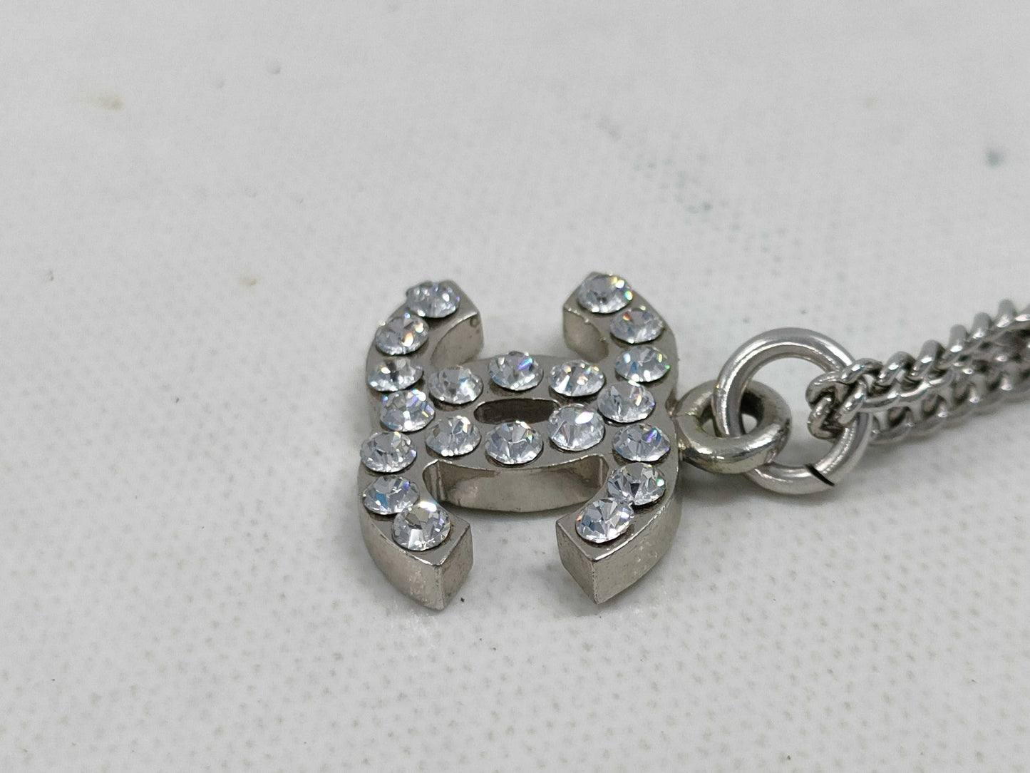 CHANEL Coco Mark Rhinestone Necklace 07V Necklace
