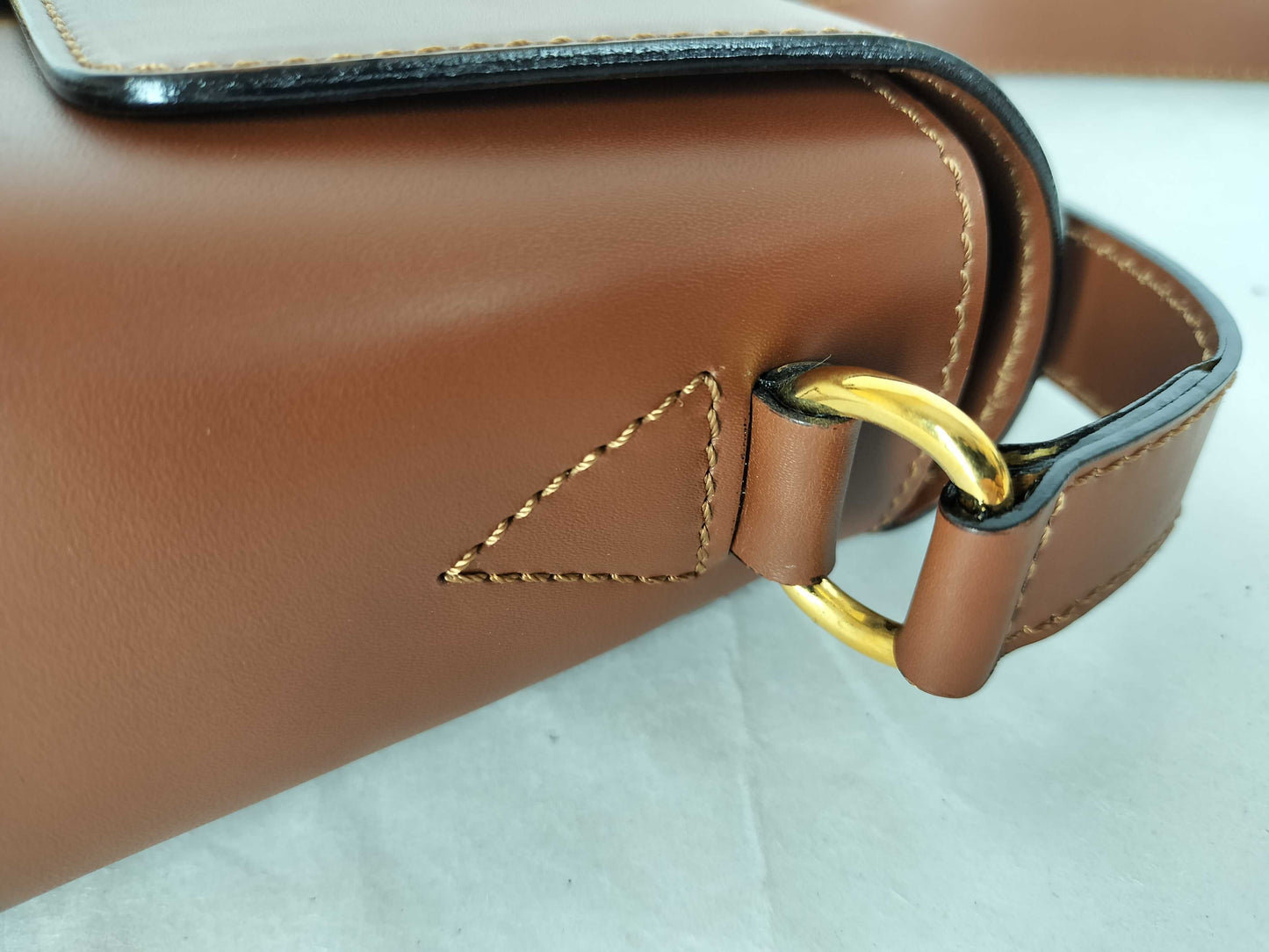 CELINE Brown Leather Shoulder Bag