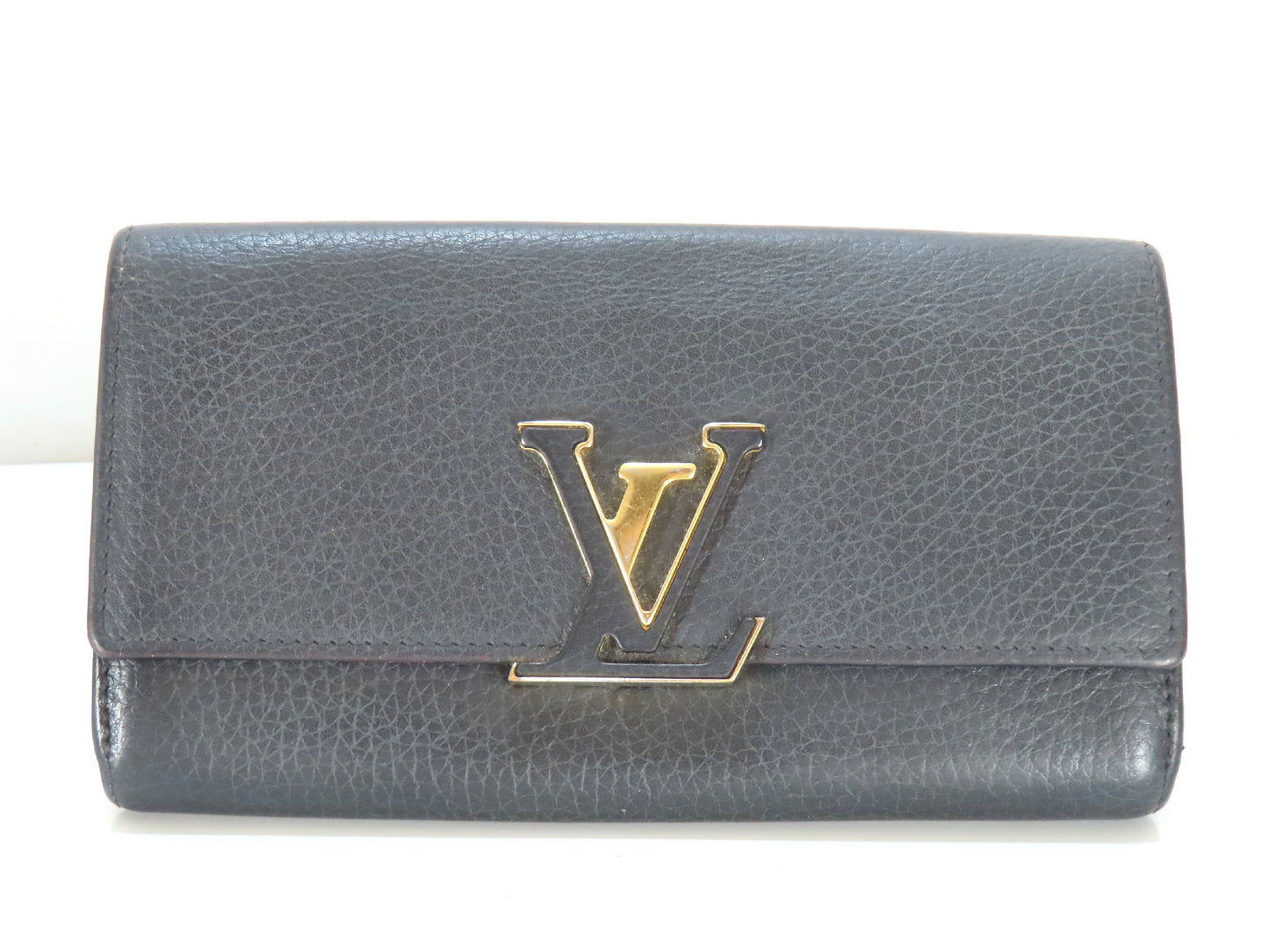 LOUIS VUITTON Taurillon Capucines Portefeuille M61248 Black Wallet