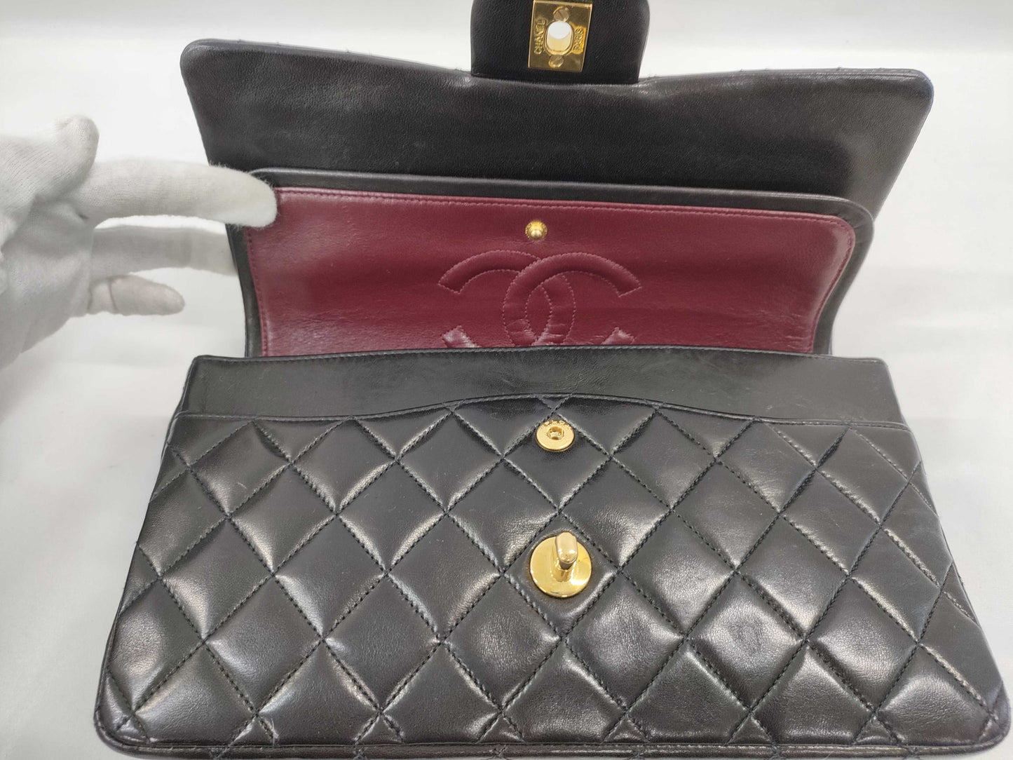 CHANEL Lambskin Matelasse 25 Double Flap Chain Shoulder Bag, No. 3