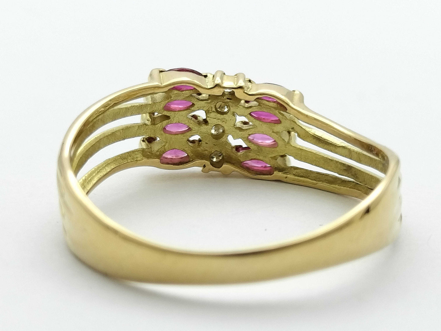 Ruby and Diamond 18K Gold Ring, 2.3g