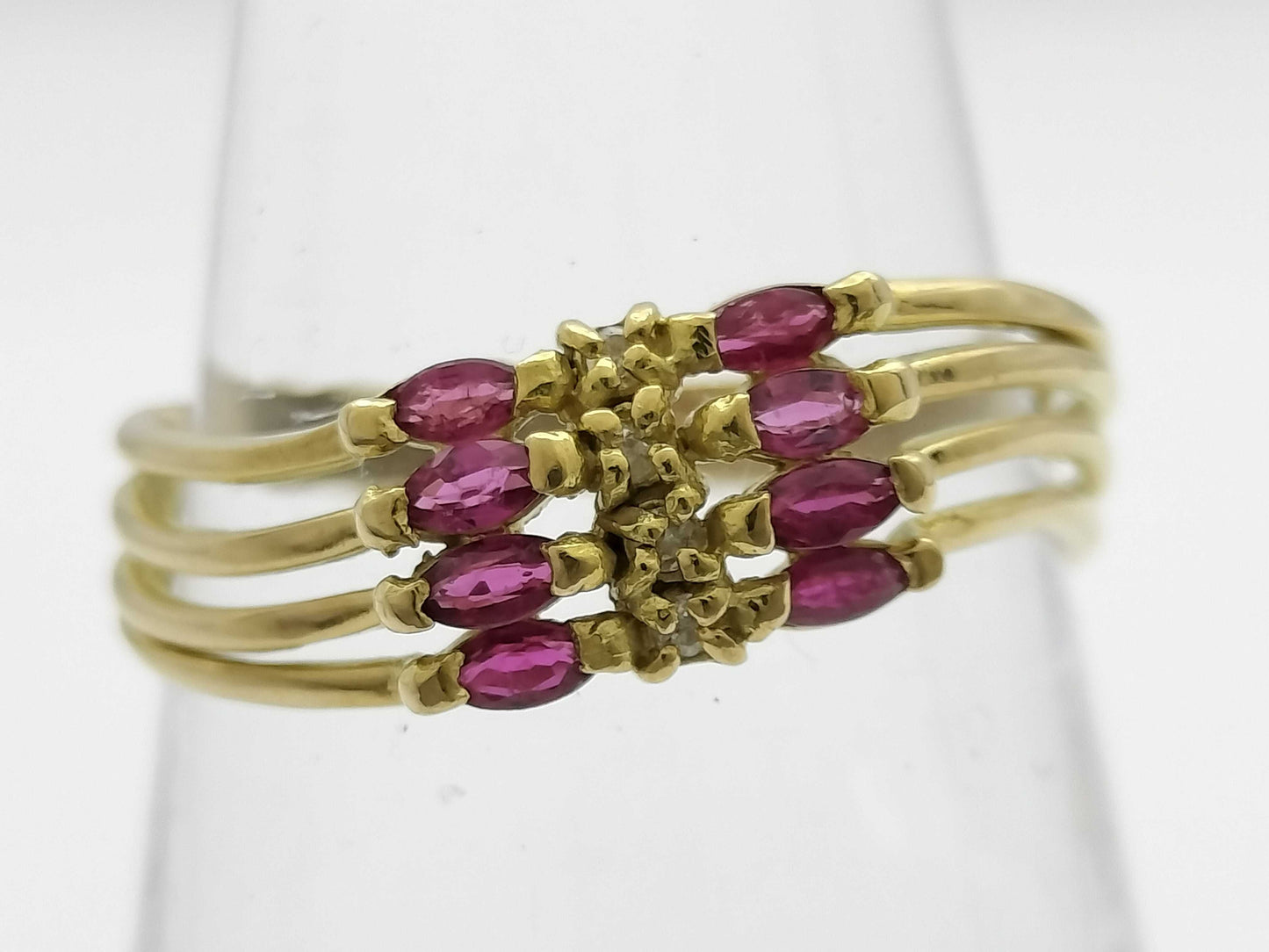 Ruby and Diamond 18K Gold Ring, 2.3g