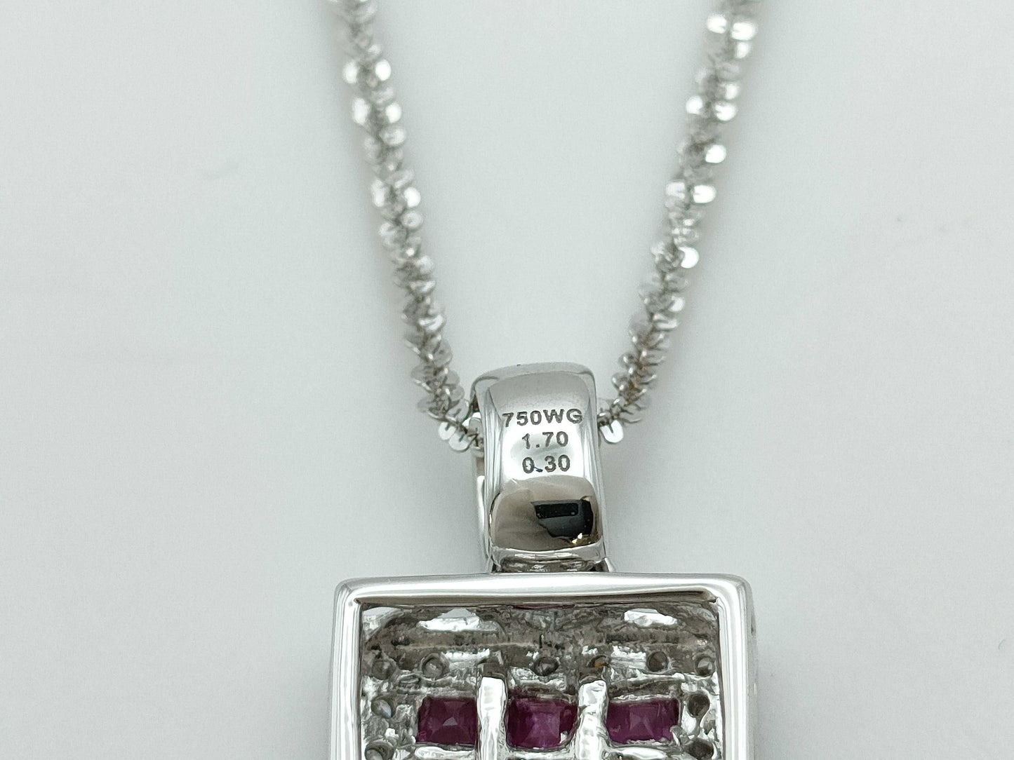 R1.7ct D0.3ct K18WG 6.8g Necklace