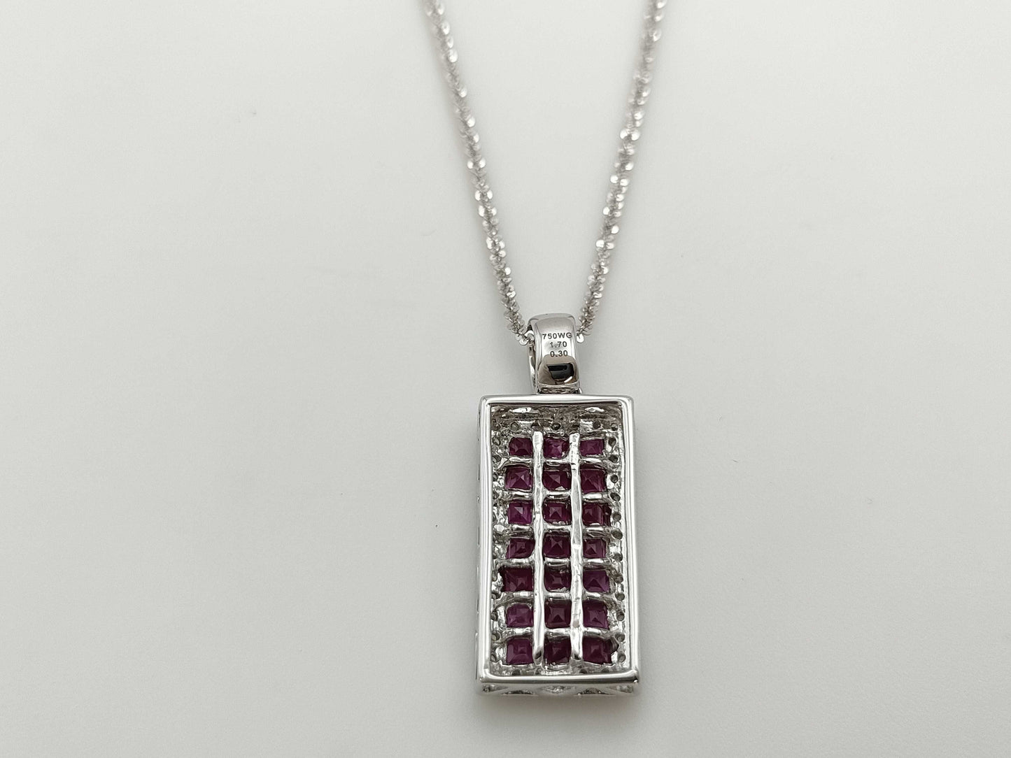 R1.7ct D0.3ct K18WG 6.8g Necklace