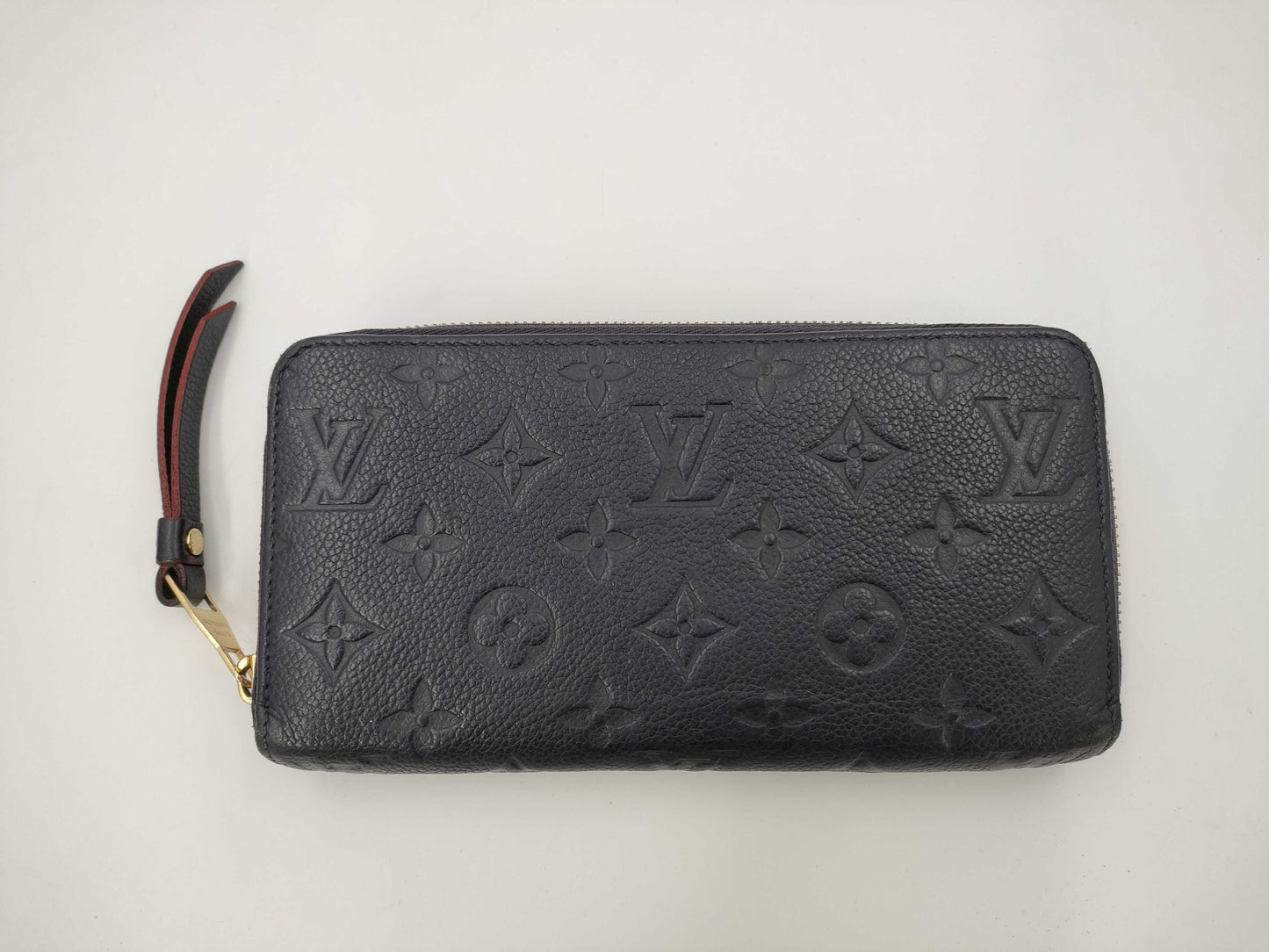 LOUIS VUITTON Monogram Empreinte Zippy Wallet Marine Rouge Wallet