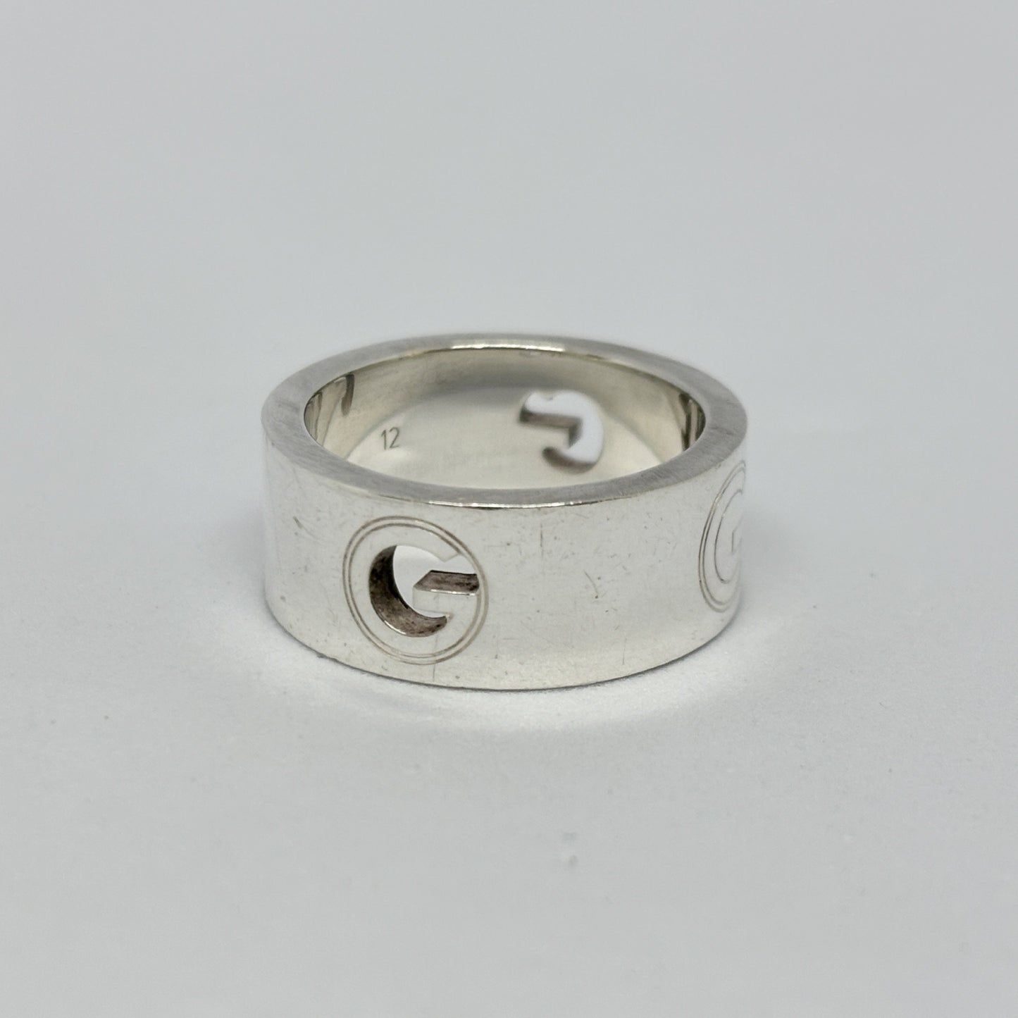 GUCCI GUCCI Open G Wide Ring, 925 Sterling Silver, 8.3g