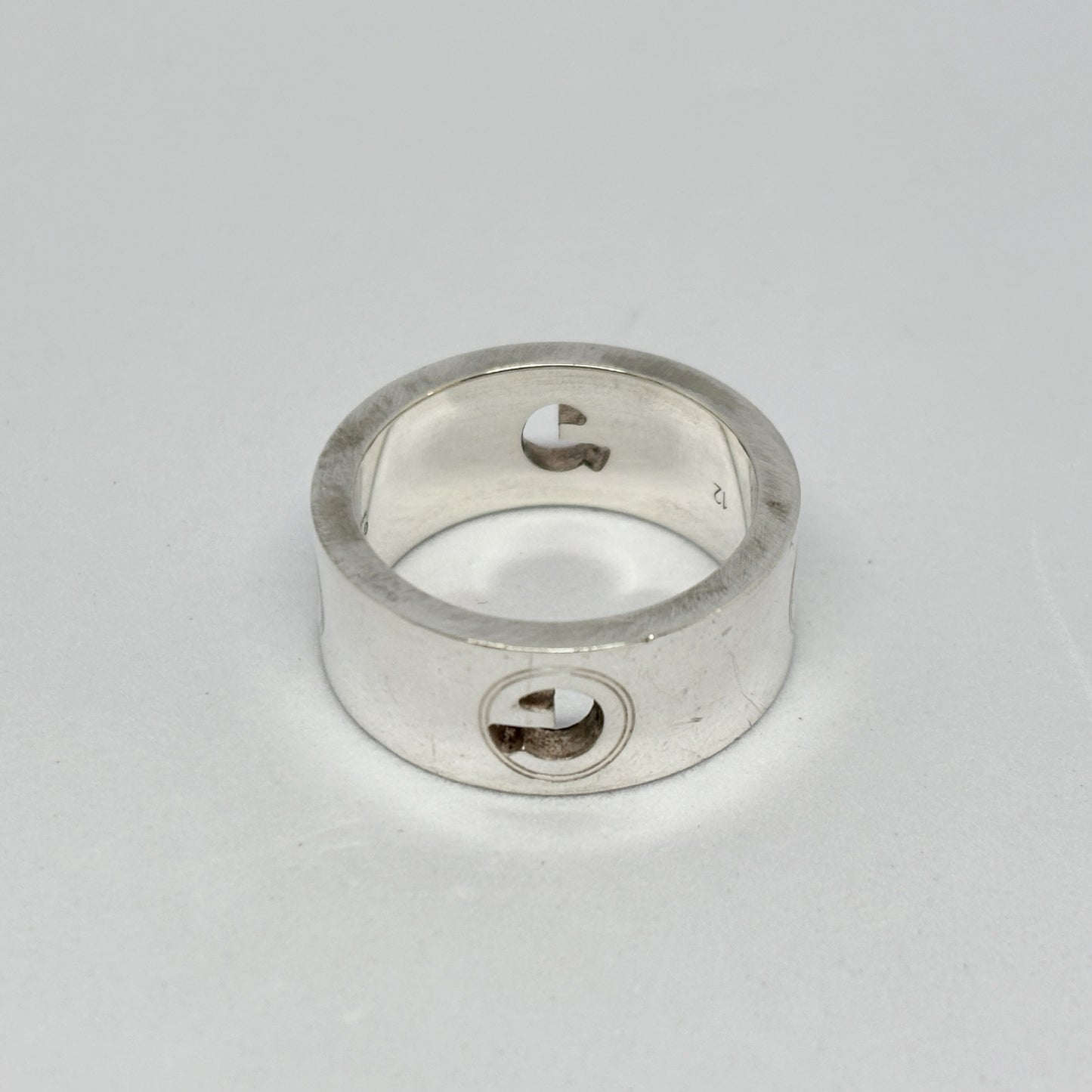GUCCI GUCCI Open G Wide Ring, 925 Sterling Silver, 8.3g