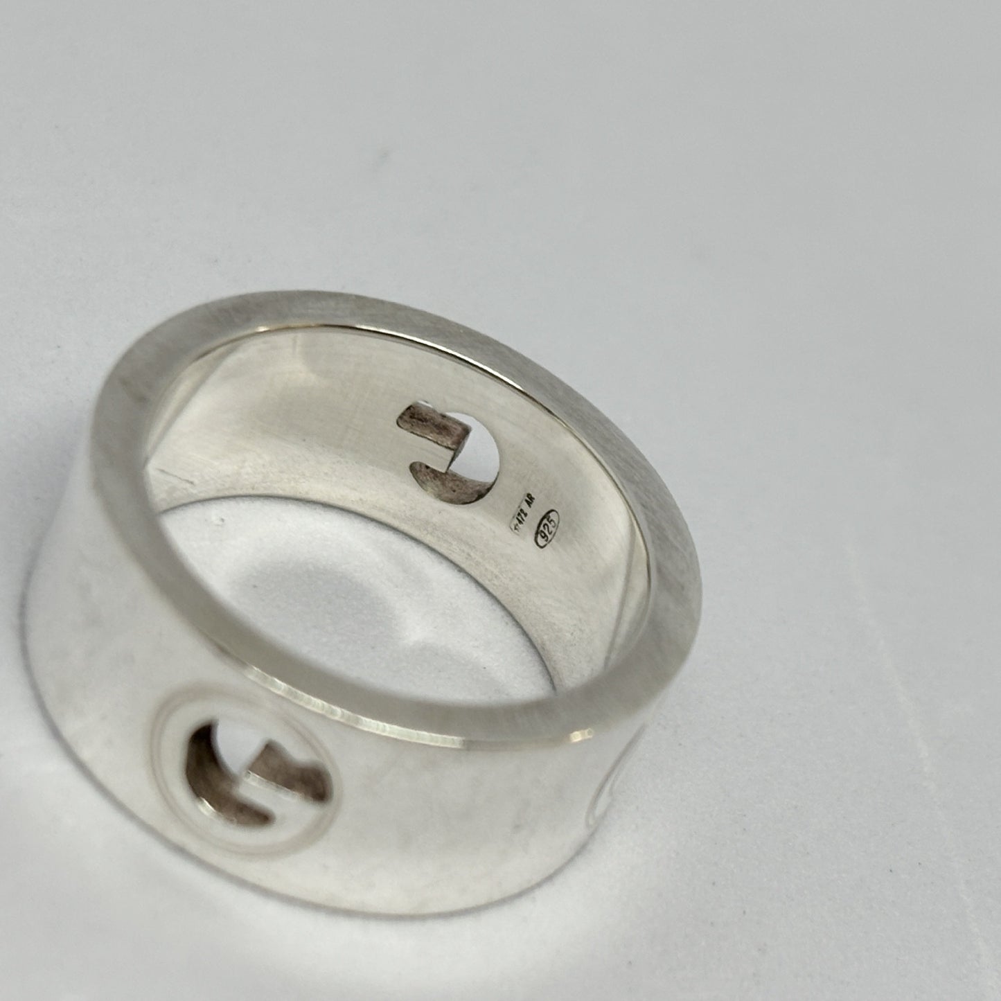 GUCCI GUCCI Open G Wide Ring, 925 Sterling Silver, 8.3g