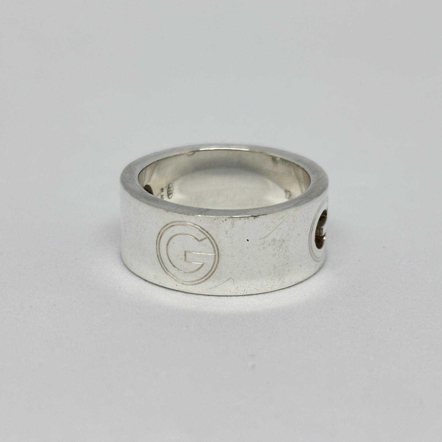 GUCCI GUCCI Open G Wide Ring, 925 Sterling Silver, 8.3g