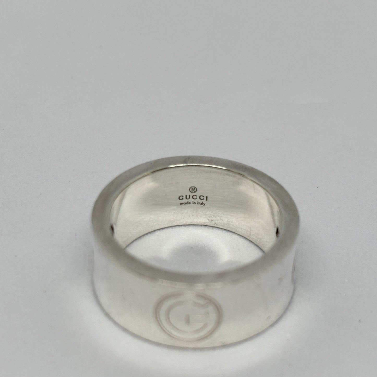 GUCCI GUCCI Open G Wide Ring, 925 Sterling Silver, 8.3g
