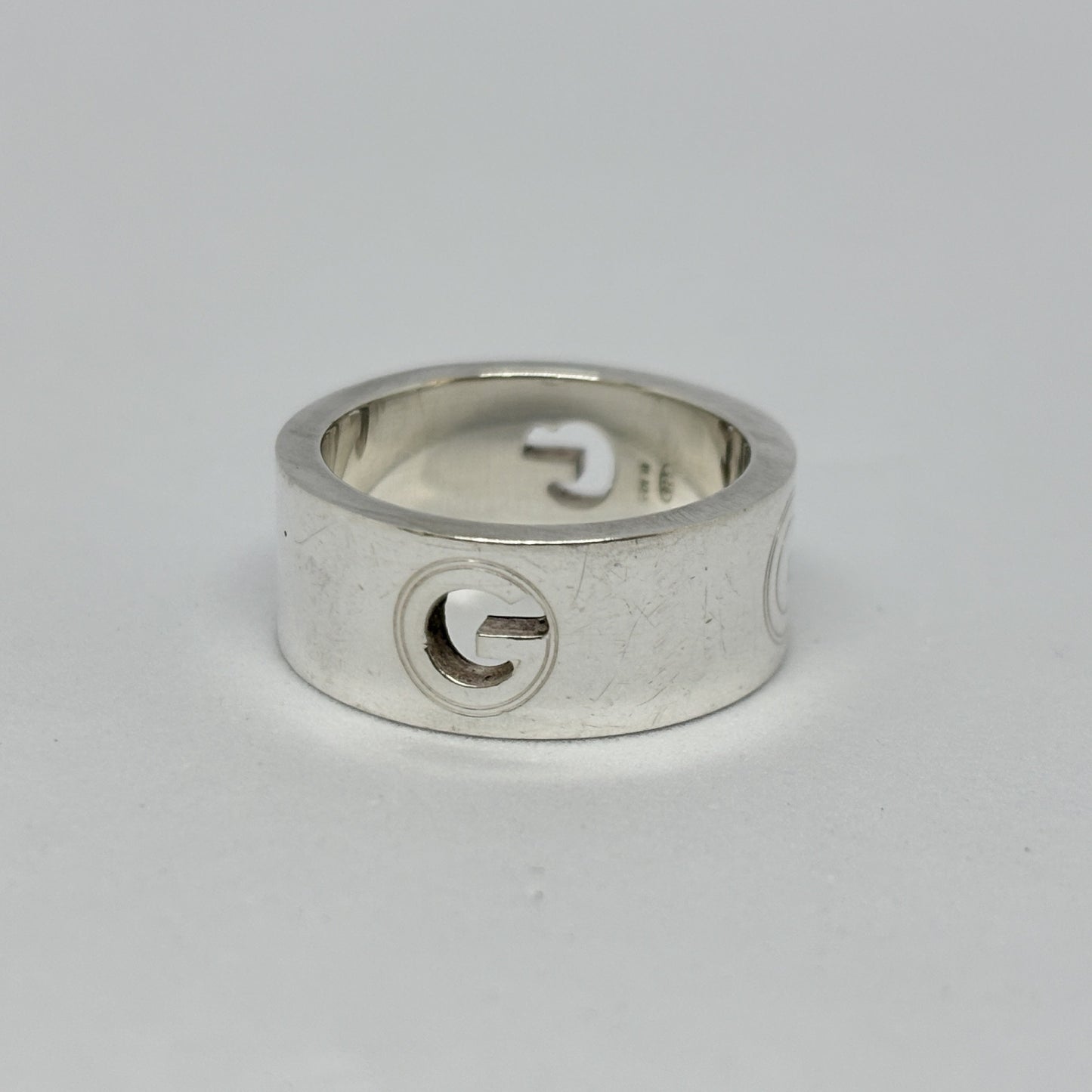 GUCCI GUCCI Open G Wide Ring, 925 Sterling Silver, 8.3g