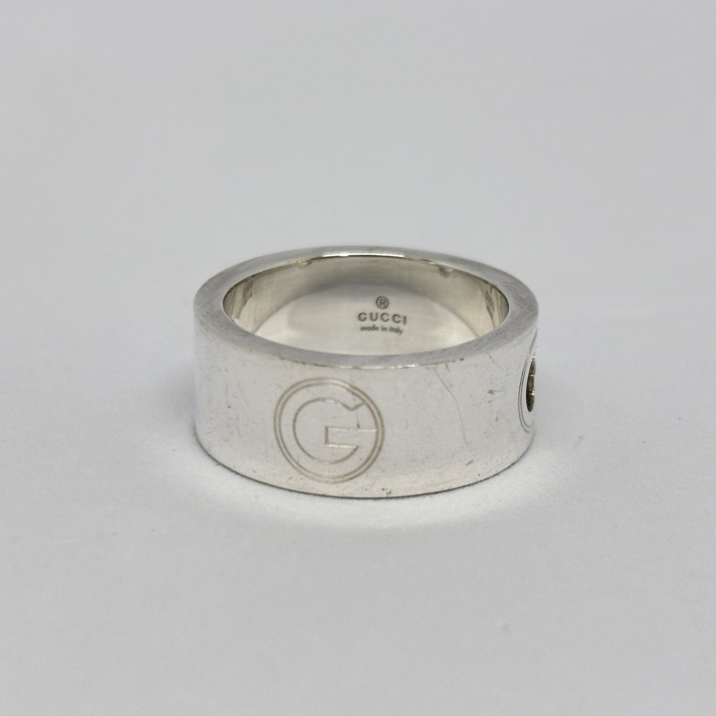 GUCCI GUCCI Open G Wide Ring, 925 Sterling Silver, 8.3g