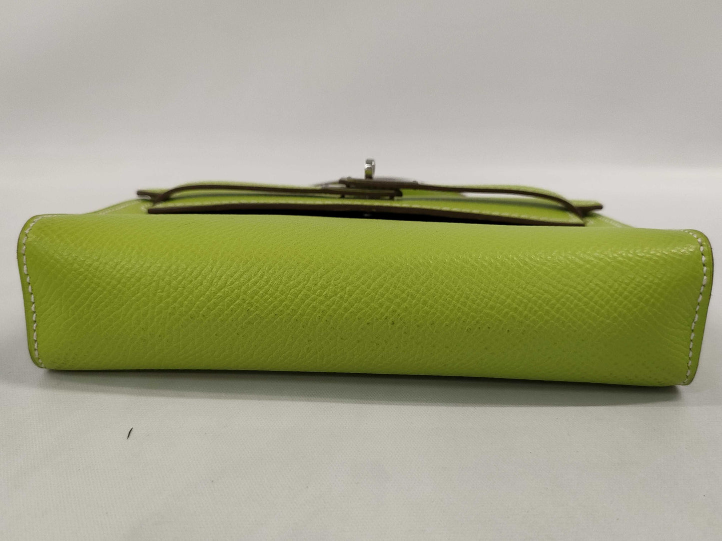 HERMES Tiny Kelly Epsom Leather Cui Stainless Steel Shoulder Bag with O Stamp