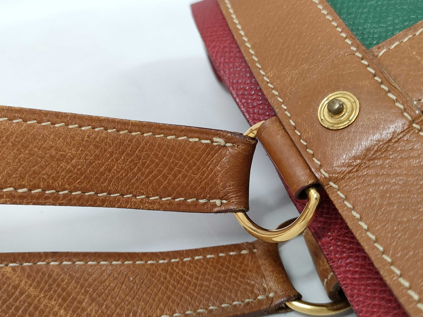 HERMES Muselier Couchvel Tricolore GP 〇U Stamped Handbag