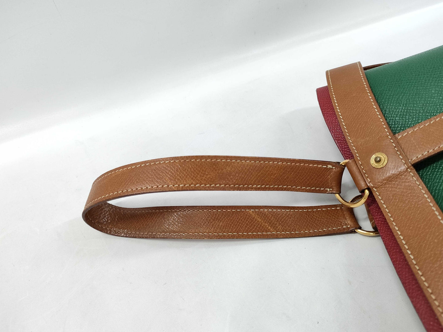 HERMES Muselier Couchvel Tricolore GP 〇U Stamped Handbag