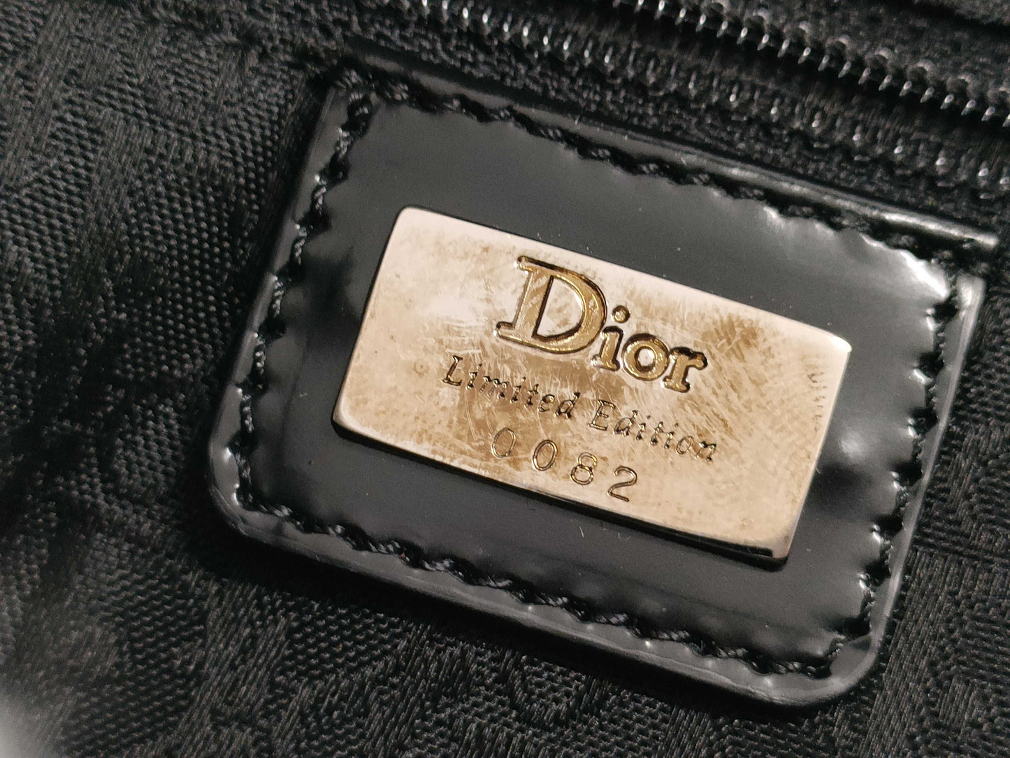 Dior Saddle Bag Sequin Satin Black White SS Handbag